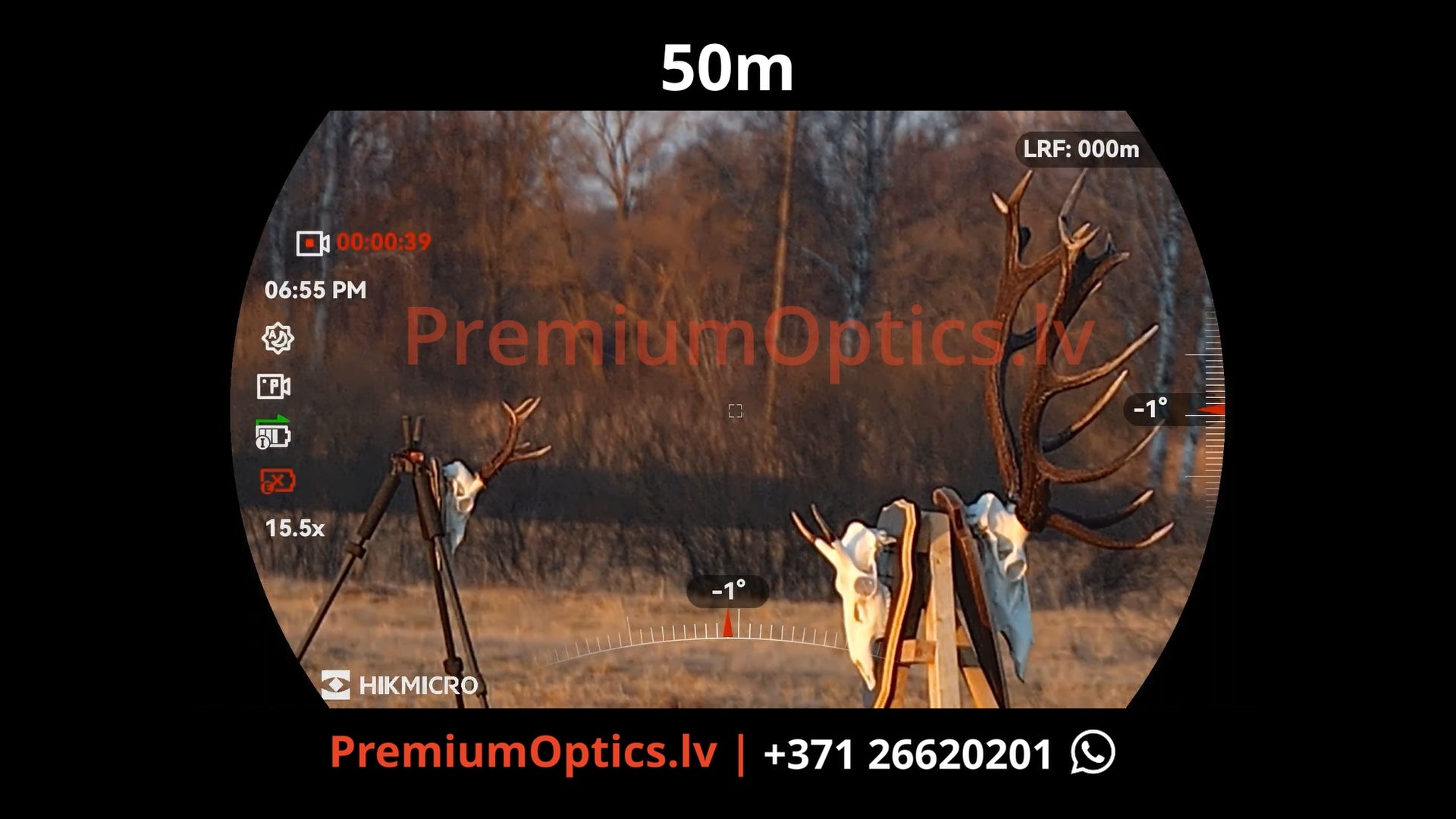 Hikmicro Alpex 4k Lite tests - digitālā tēmēkļa attēla kvalitāte dienas laikā 50 metros 2x palielinājums