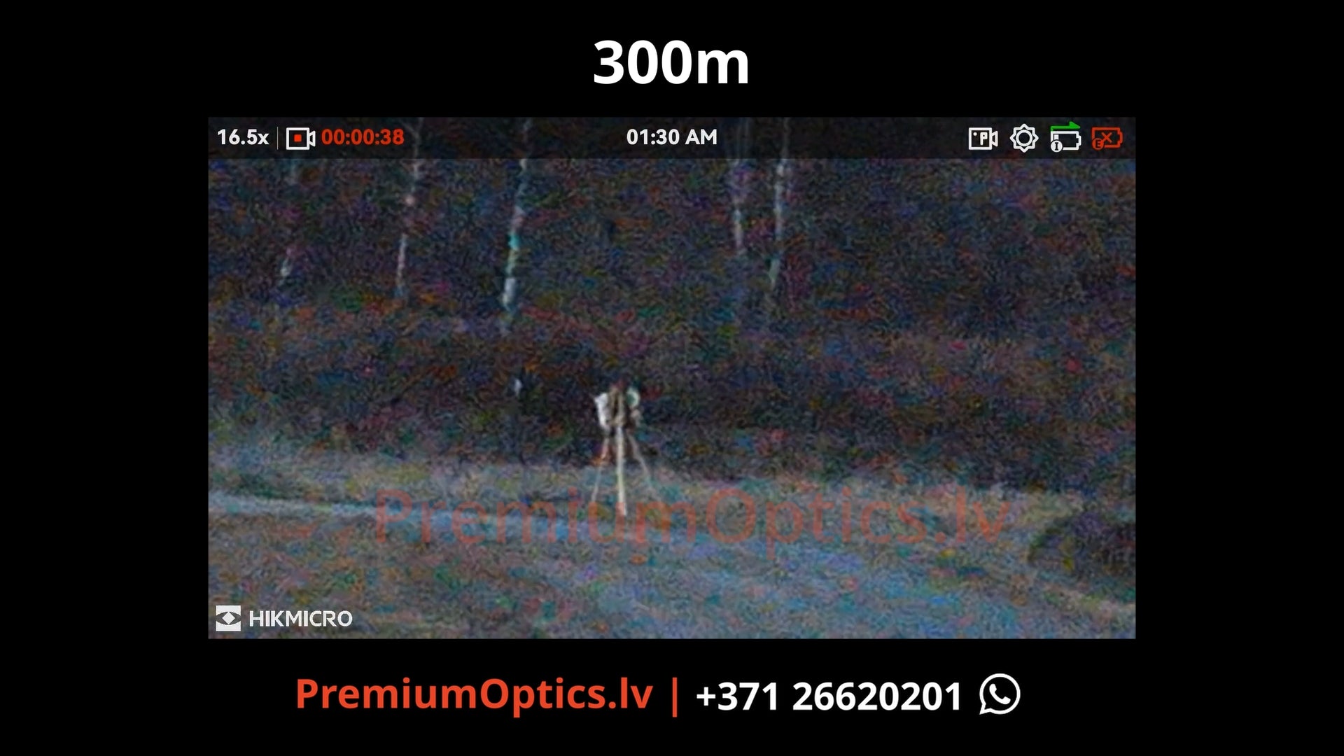 Hikmicro Alpex Pro digitālā tēmēkļa tests 300 metros – attēla kvalitāte dienas laikā (2x palielinājums)