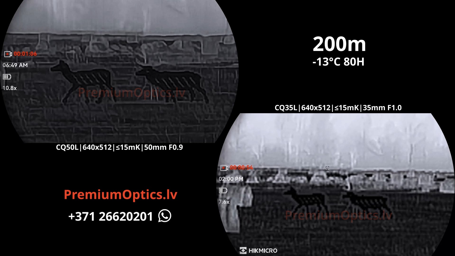 Hikmicro Condor 2.0 termokameras tests 200 metros – attēla kvalitāte dabā (3x palielinājums)
