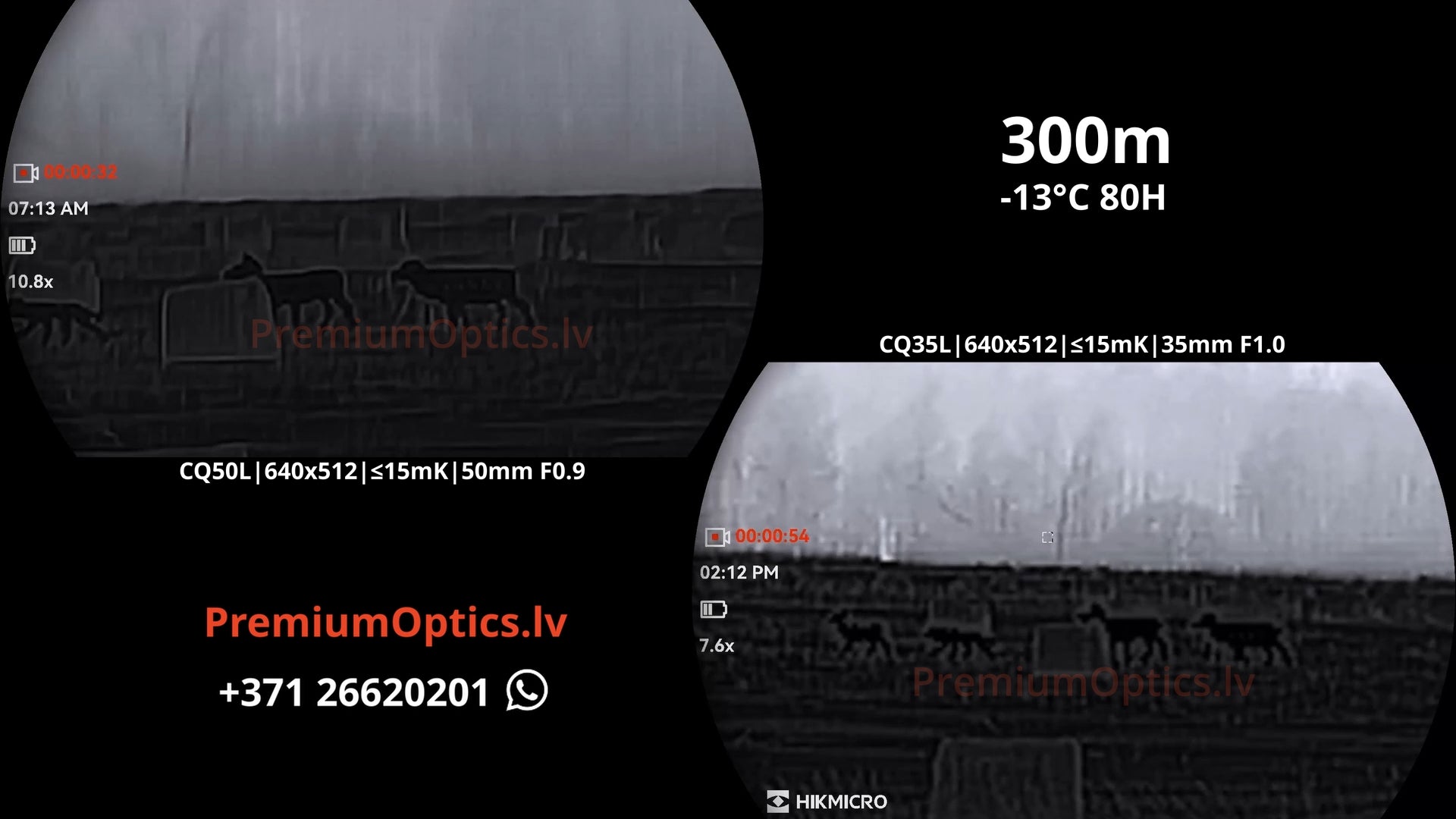 Hikmicro Condor 2.0 termokameras tests 300 metros – attēla kvalitāte dabā (3x palielinājums)