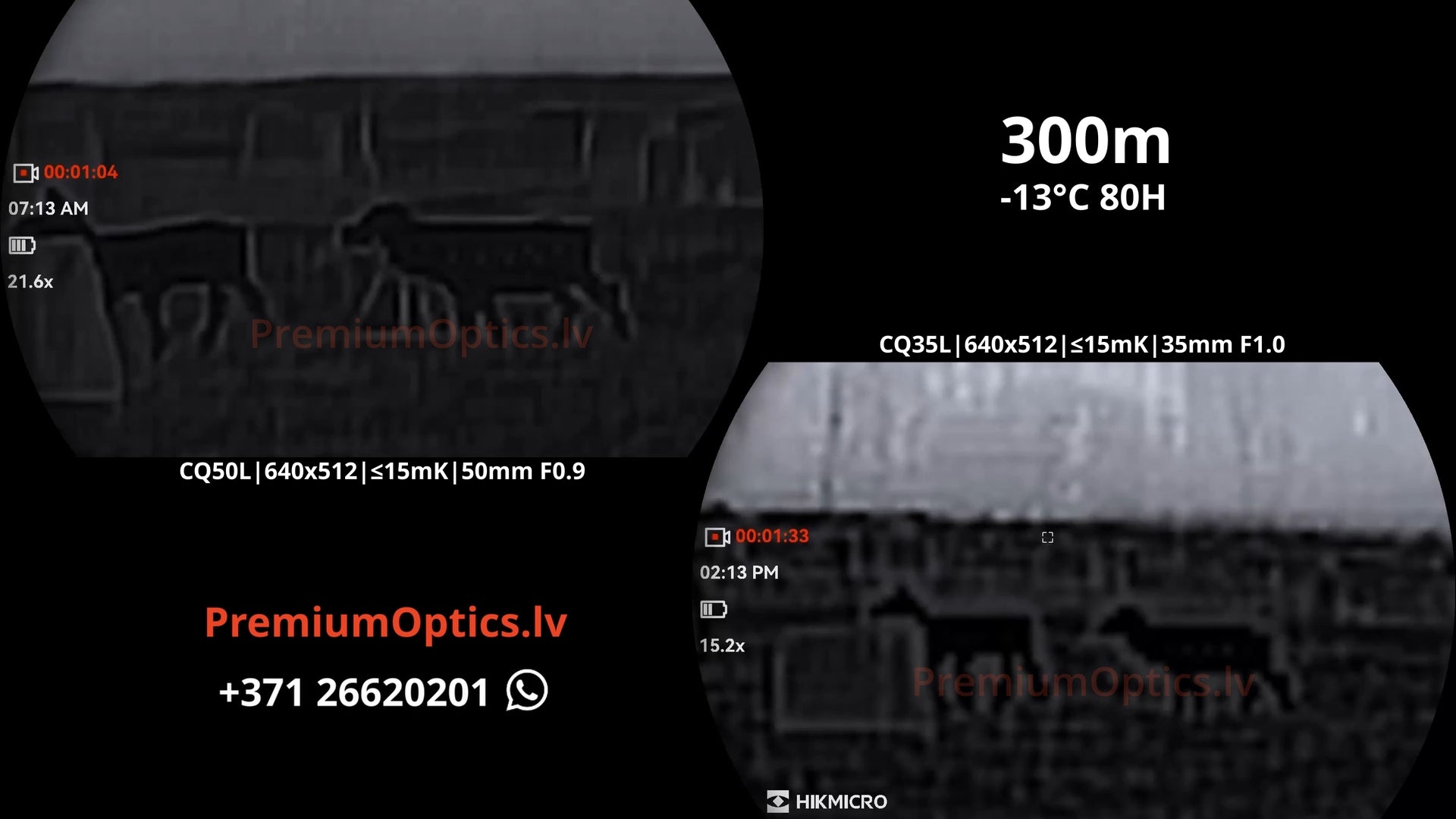 Hikmicro Condor 2.0 termokameras tests 300 metros – attēla kvalitāte dabā (4x palielinājums)