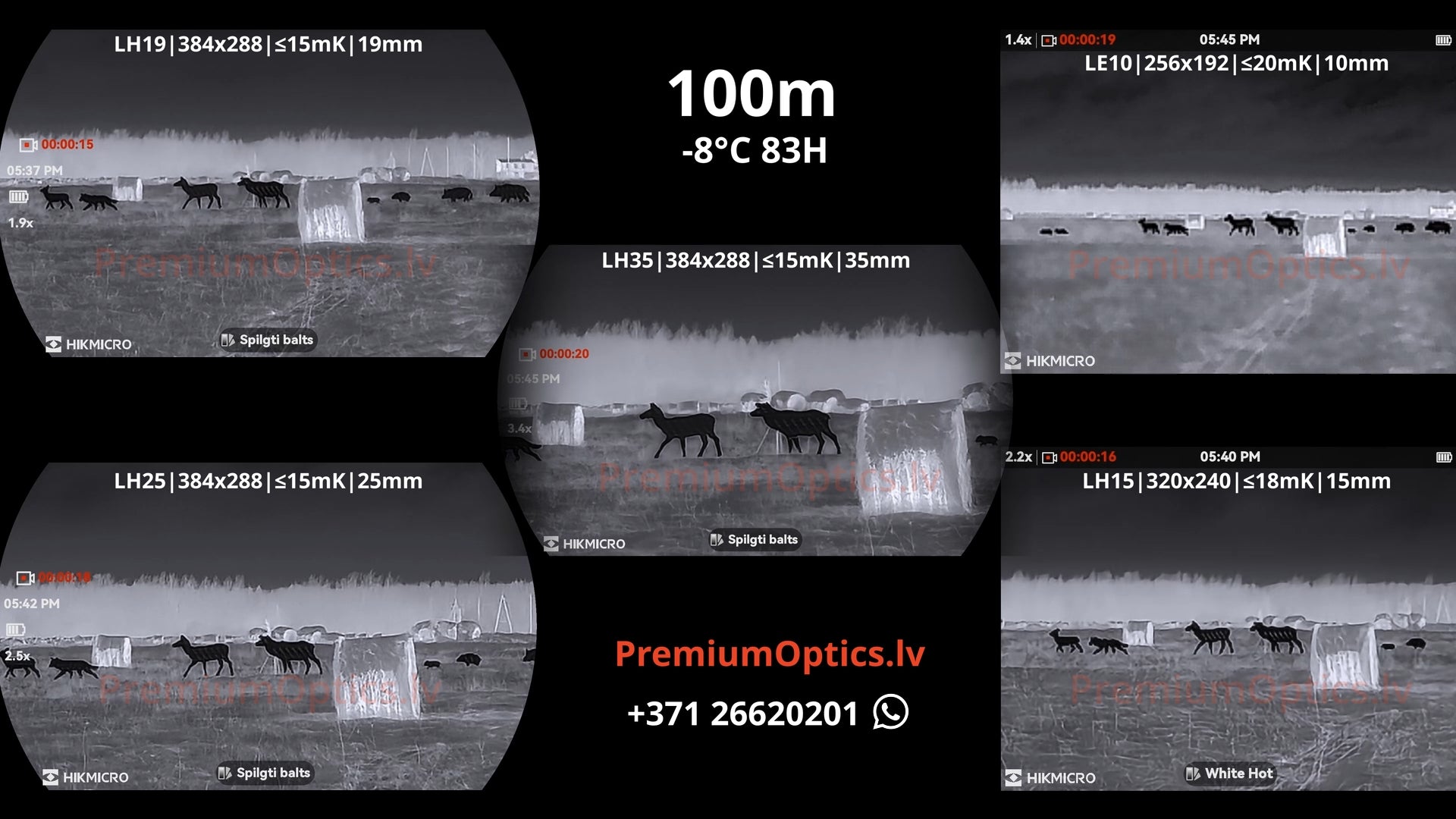 Hikmicro Lynx 3.0 termokameras tests 100 metros – dzīvnieka siluets dabā (1x palielinājums)