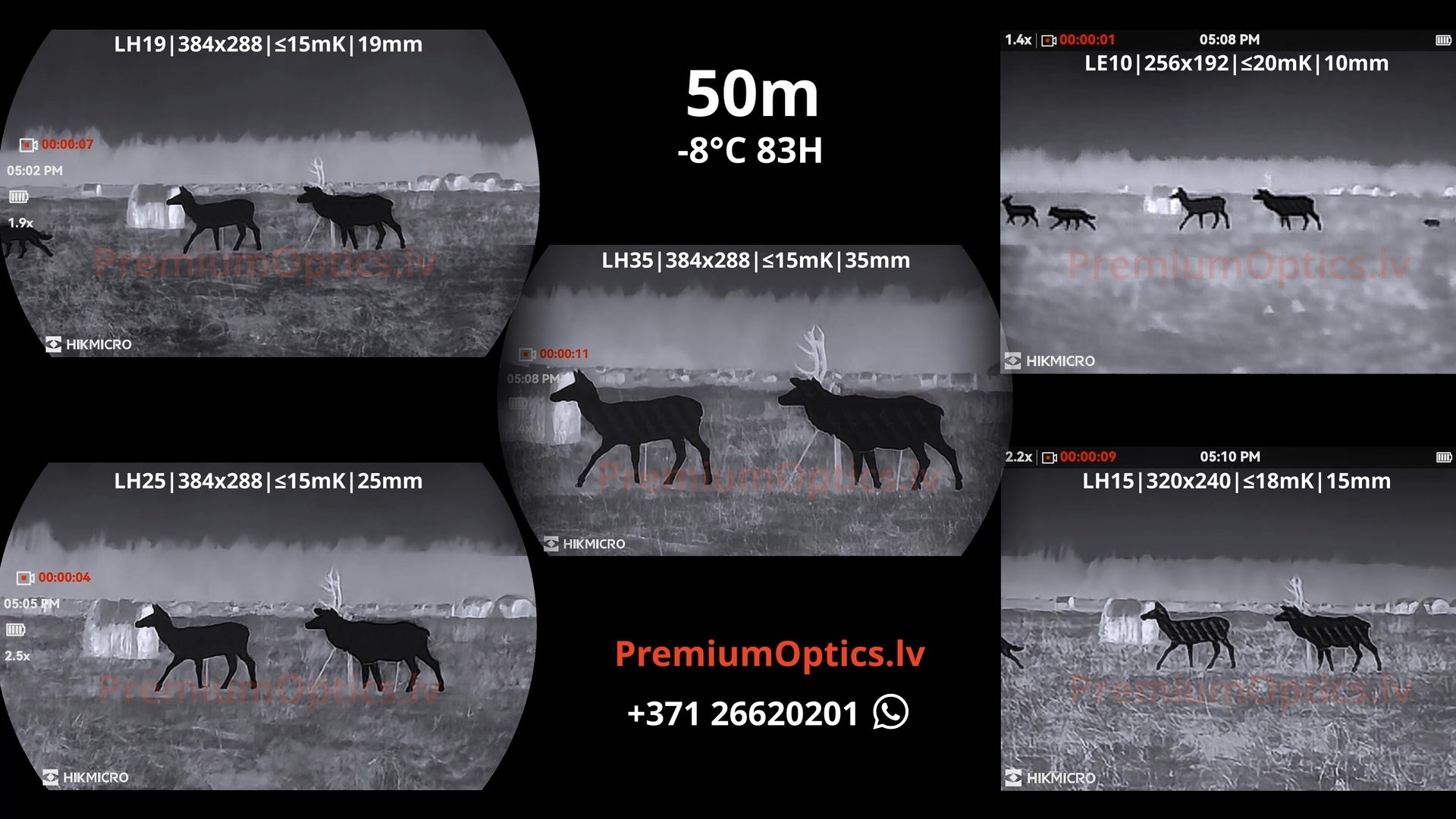 Hikmicro Lynx 3.0 termokameras tests 50 metros – dzīvnieka siluets dabā (1x palielinājums)