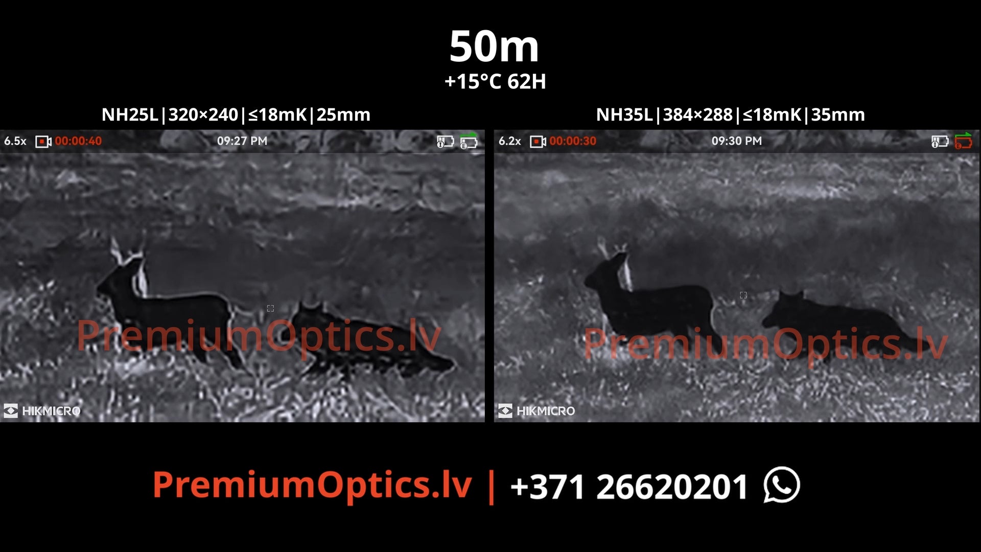 Hikmicro NEOS termotēmēklis NH25L vs NH35L tests lietus apstākļos 50m Stirnāžu un buku ragi