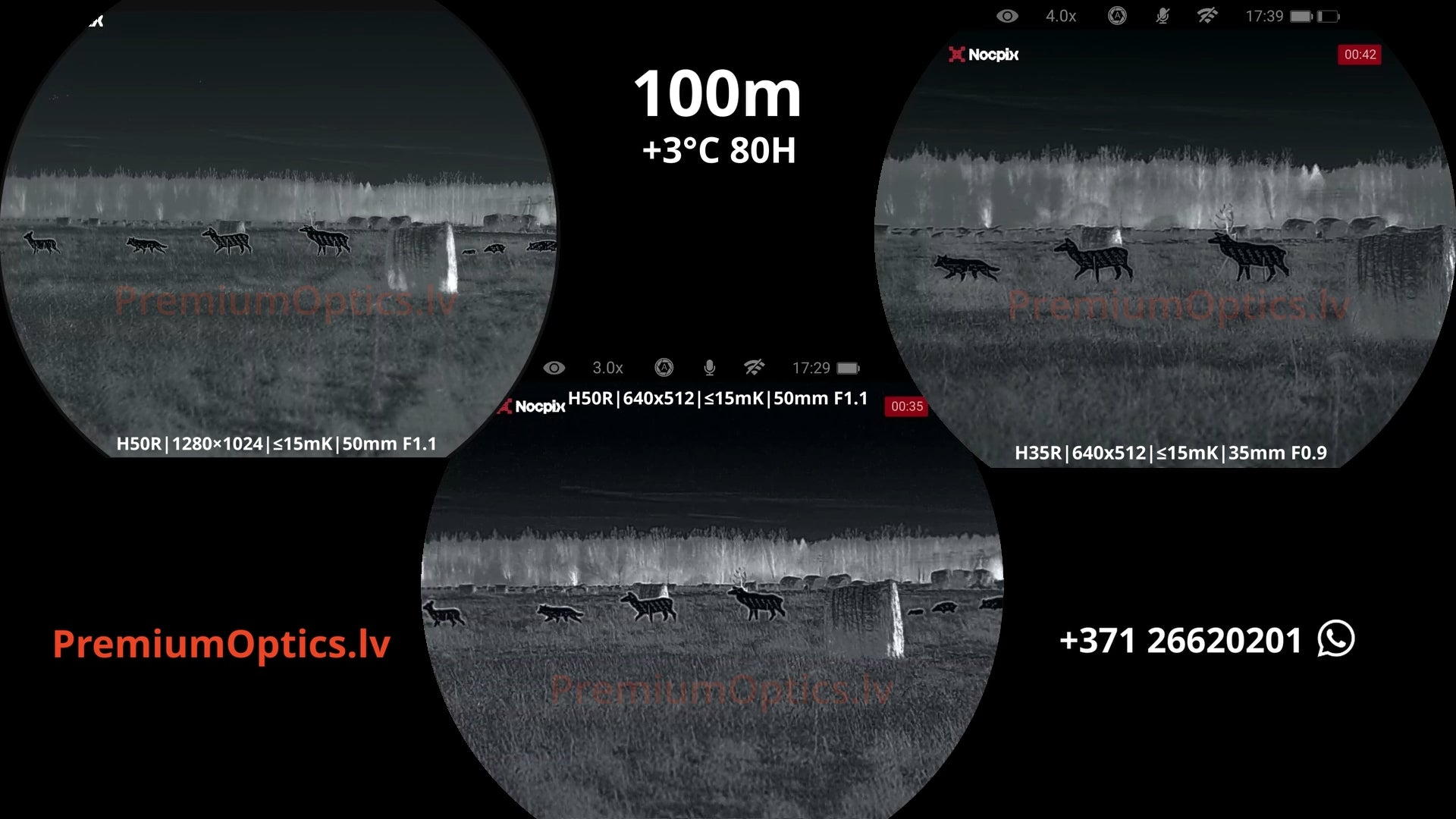 Nocpix Quest termobinokļa tests 100 metros – termālā attēla kvalitāte medībās (1x palielinājums)