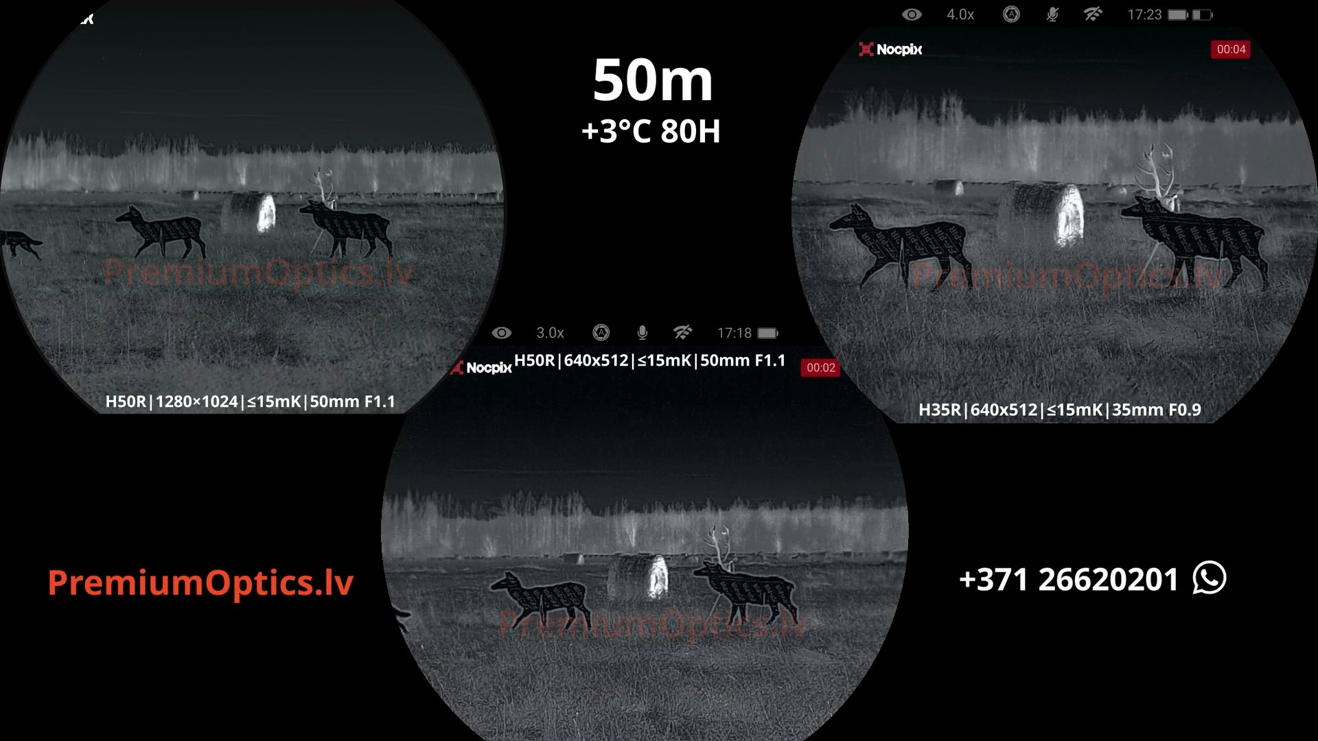 Nocpix Quest termobinokļa tests 50 metros – termālā attēla kvalitāte medībās (1x palielinājums)