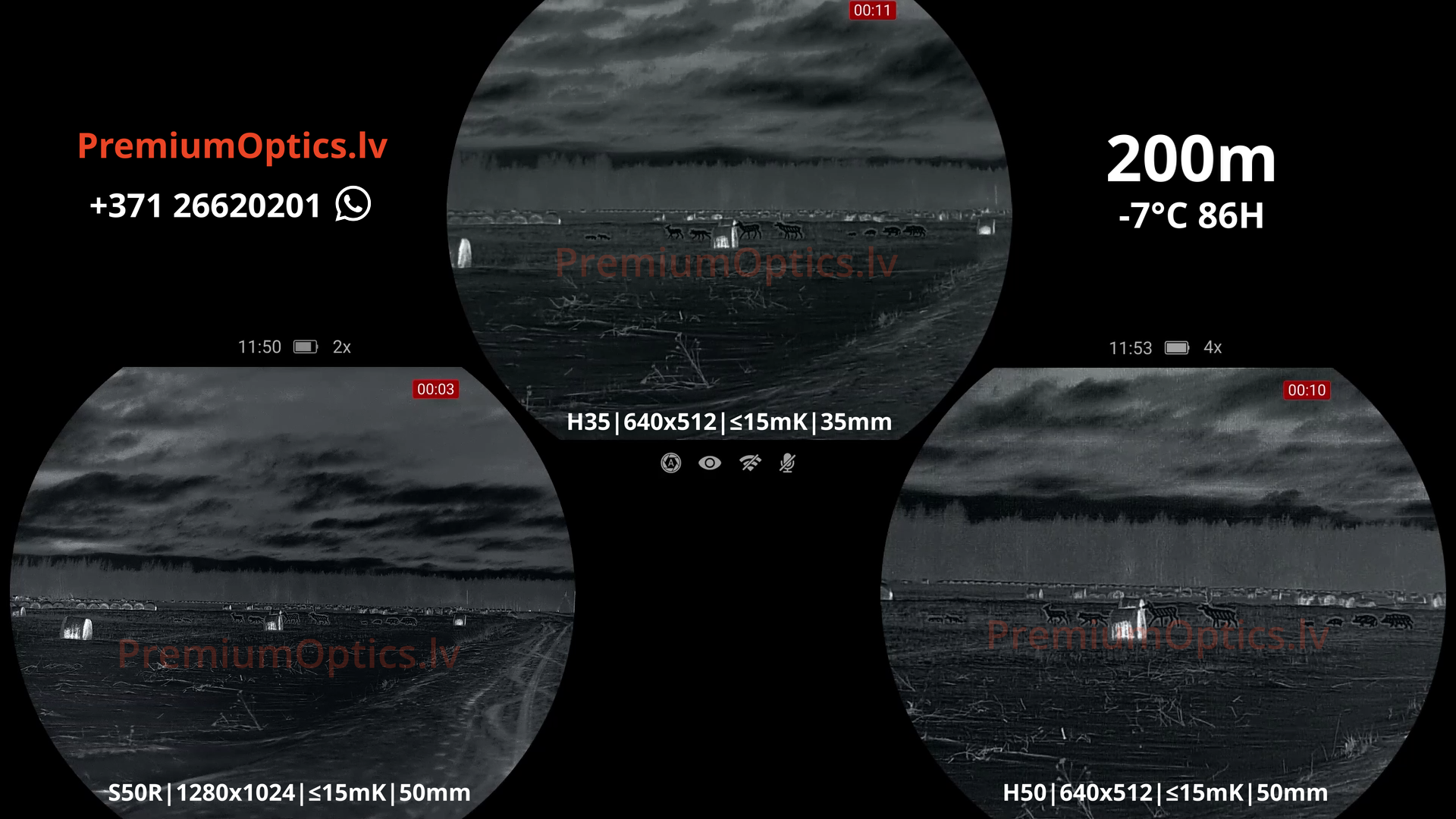 Nocpix Vista termokameras tests 200 metros – attēla kvalitāte aukstos apstākļos (1x palielinājums)