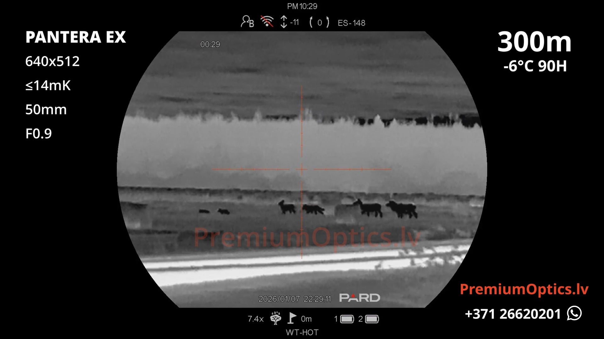 Pard Pantera EX termotēmēkļa tests 300 metros – attēla kvalitāte medību situācijā (2x palielinājums)