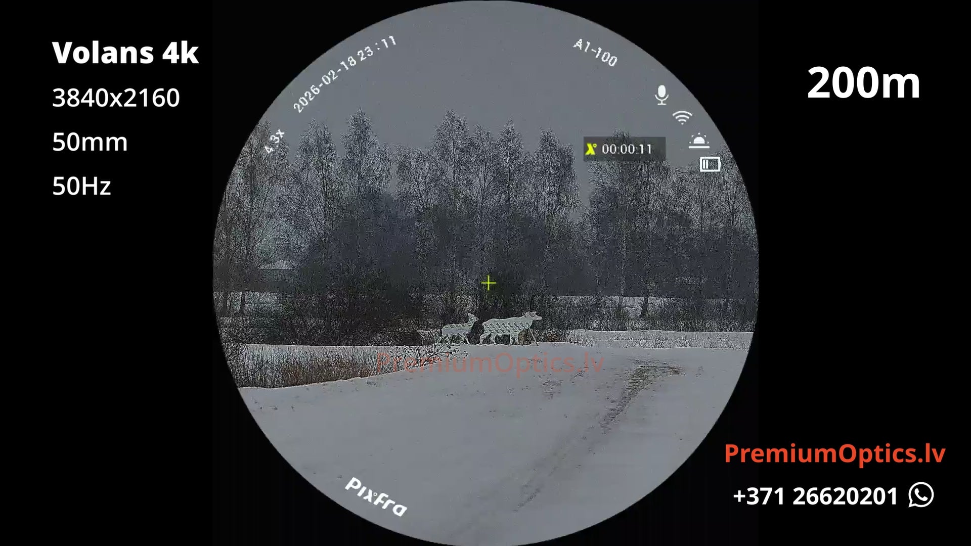 Pixfra Volans 4K digitālās nakts optikas tests 200 metros – dienas attēla kvalitāte