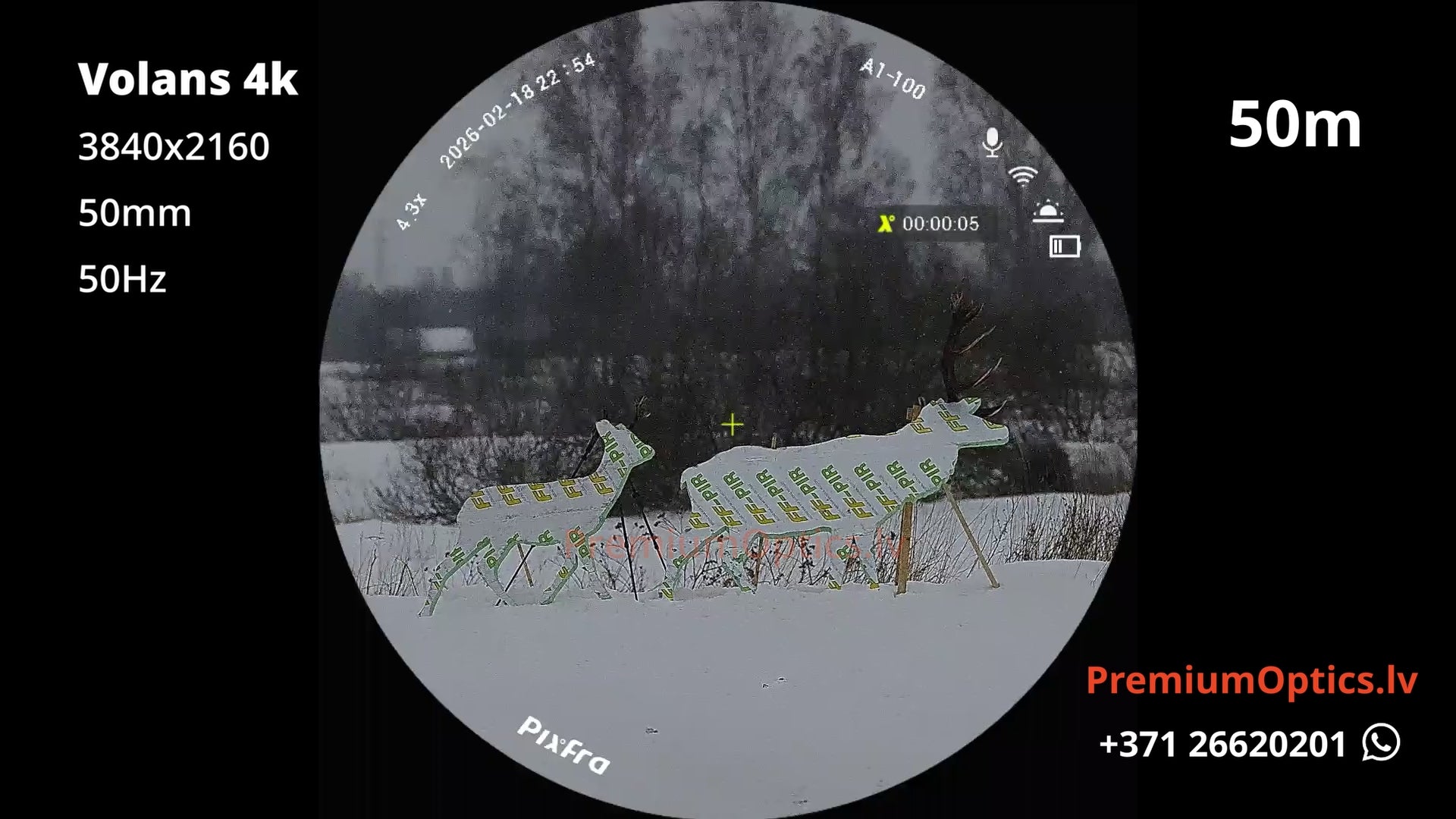 Pixfra Volans 4K digitālās nakts optikas tests 50 metros – dienas attēla kvalitāte