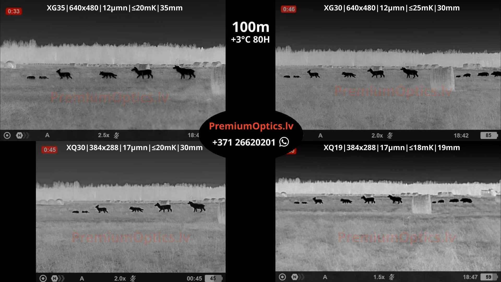 Pulsar Axion termokameras tests 100 metros – attēla kvalitāte meža vidē (1x palielinājums)
