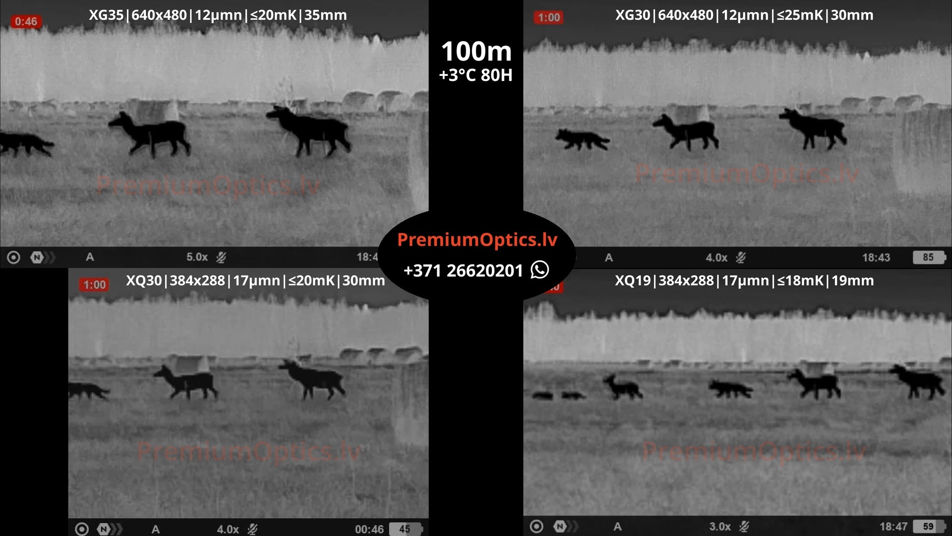 Pulsar Axion termokameras tests 100 metros – attēla kvalitāte meža vidē (2x palielinājums)