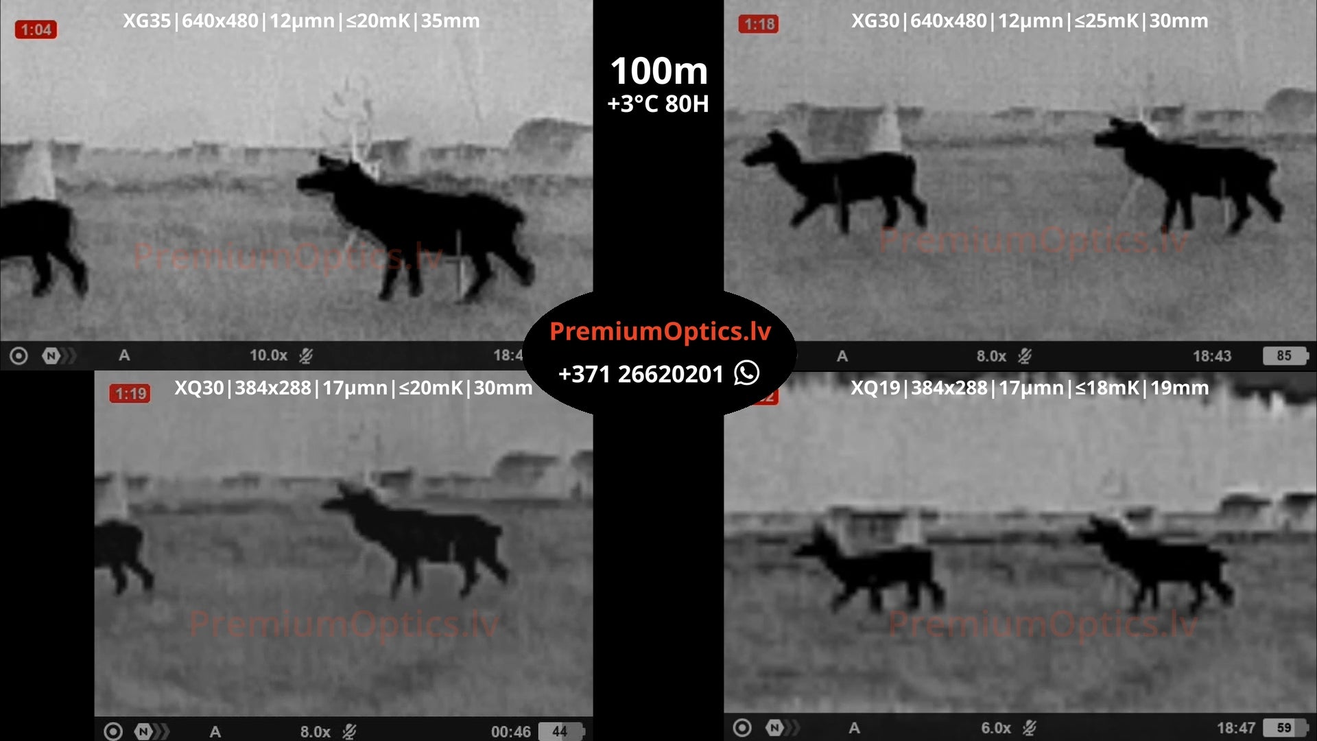 Pulsar Axion termokameras tests 100 metros – attēla kvalitāte meža vidē (3x palielinājums)