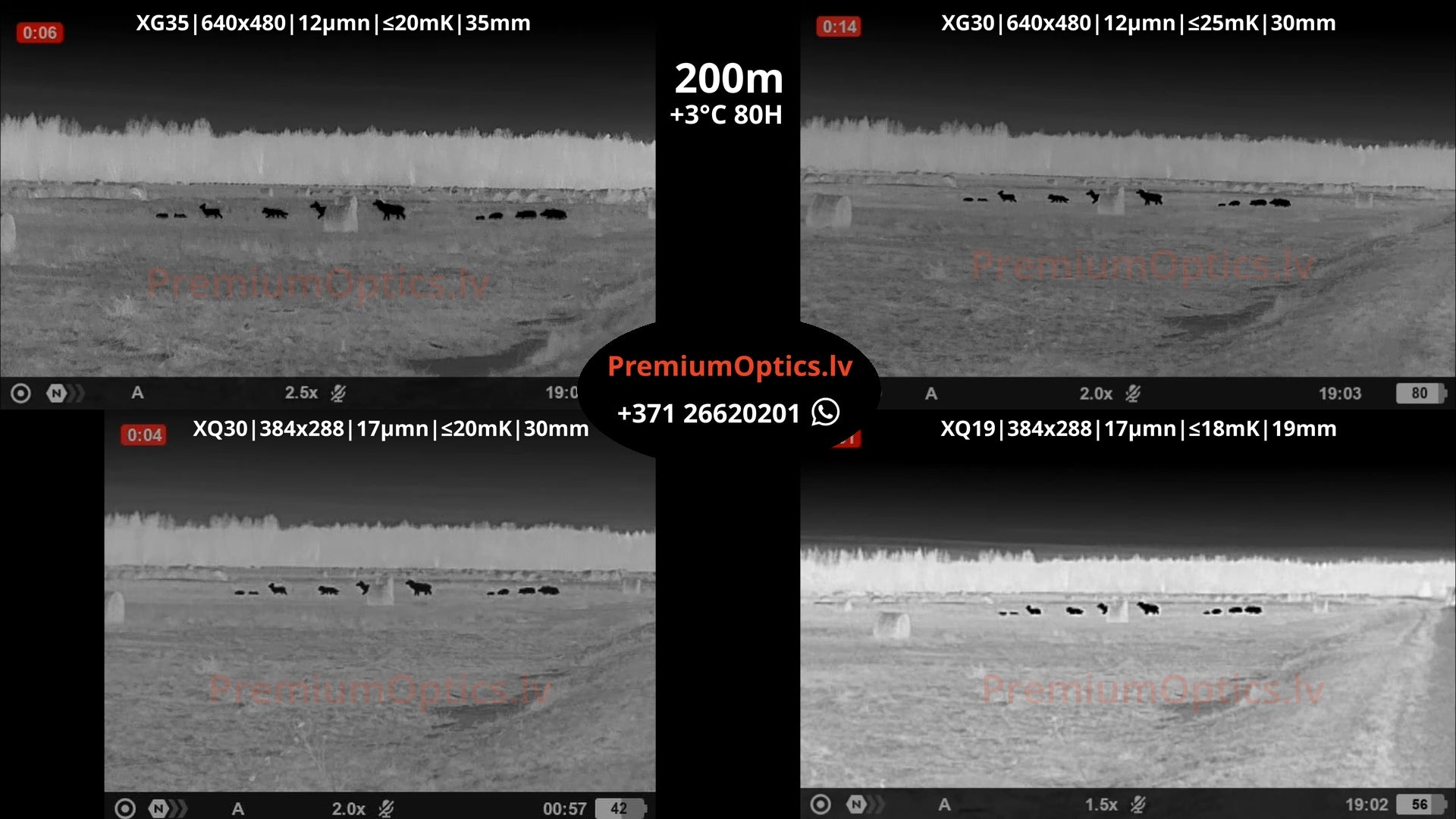 Pulsar Axion termokameras tests 200 metros – attēla kvalitāte meža vidē (1x palielinājums)