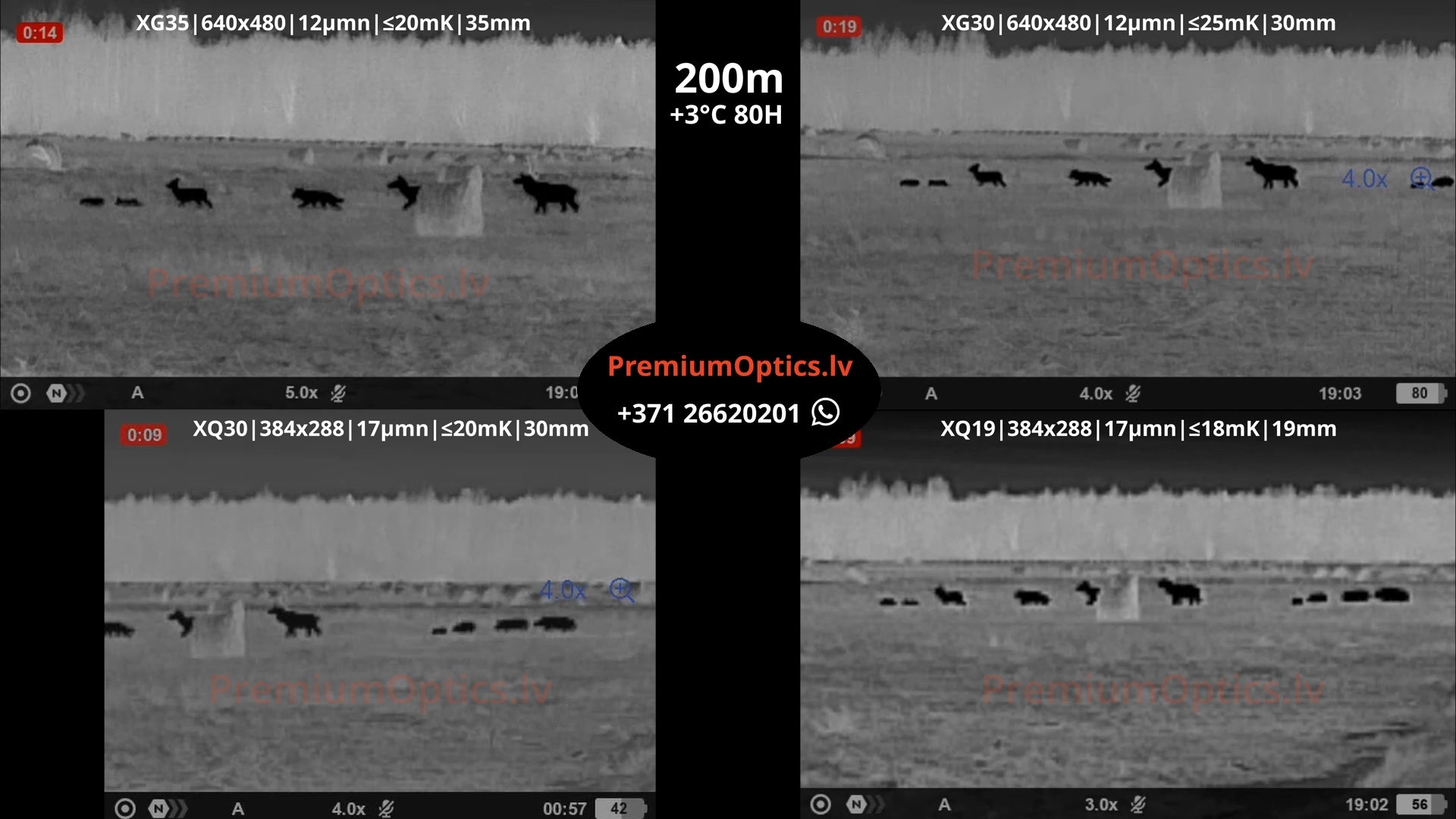Pulsar Axion termokameras tests 200 metros – attēla kvalitāte meža vidē (2x palielinājums)