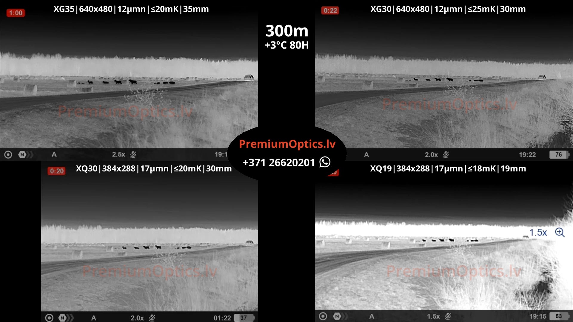 Pulsar Axion termokameras tests 300 metros – attēla kvalitāte meža vidē (1x palielinājums)