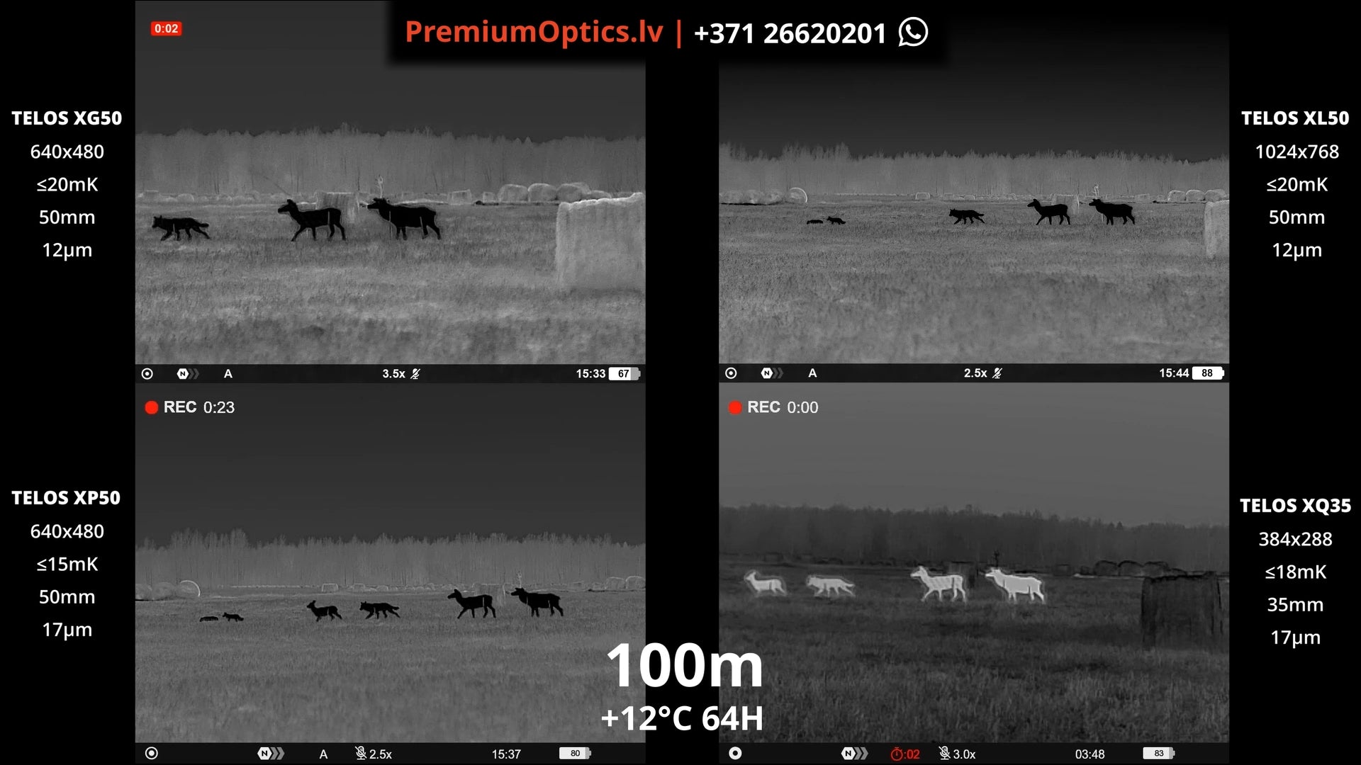 Pulsar Telos termokameras tests - attēla kvalitāte 100m distancē dienas laikā 1x palielinājums