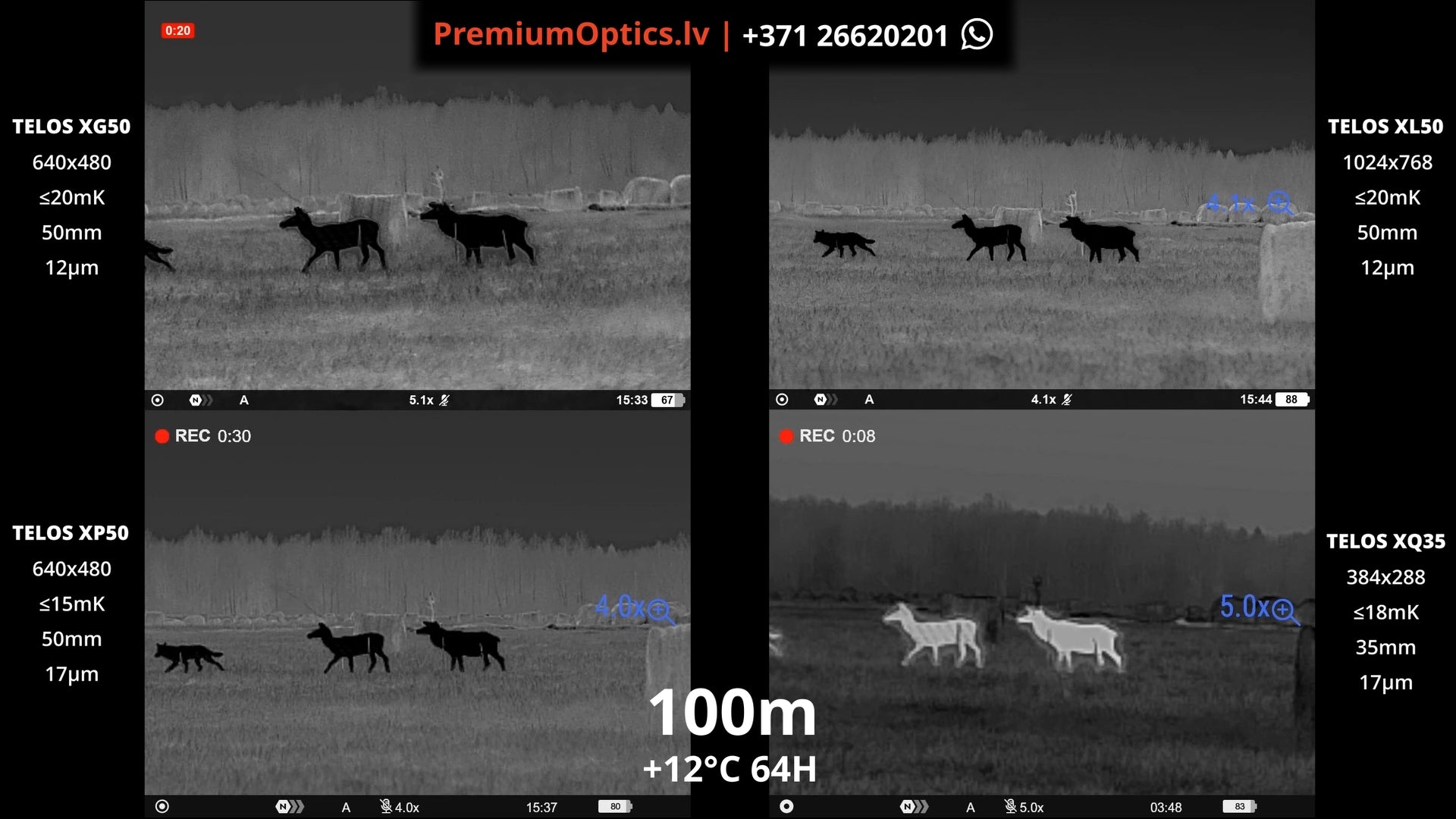 Pulsar Telos termokameras tests - attēla kvalitāte 100m distancē dienas laikā 2x palielinājums