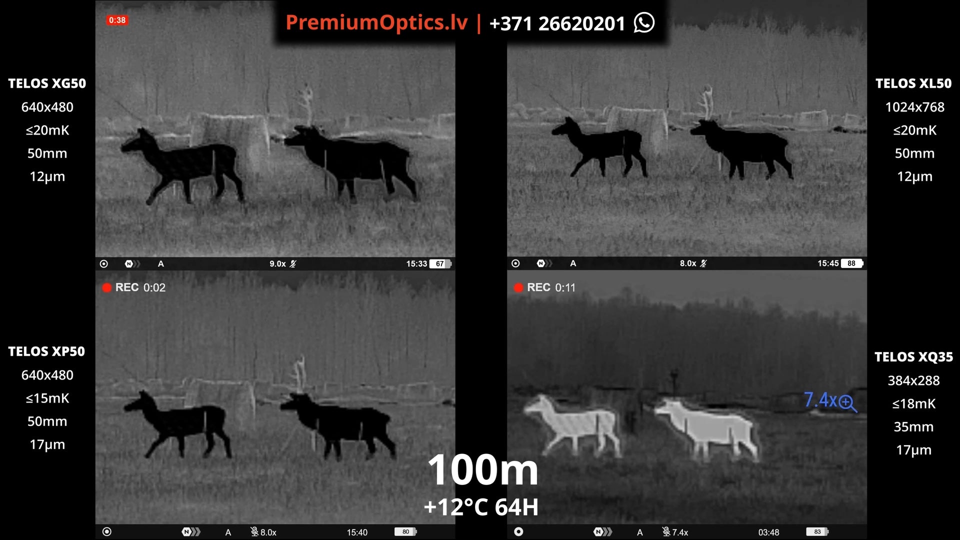 Pulsar Telos termokameras tests - attēla kvalitāte 100m distancē dienas laikā 3x palielinājums