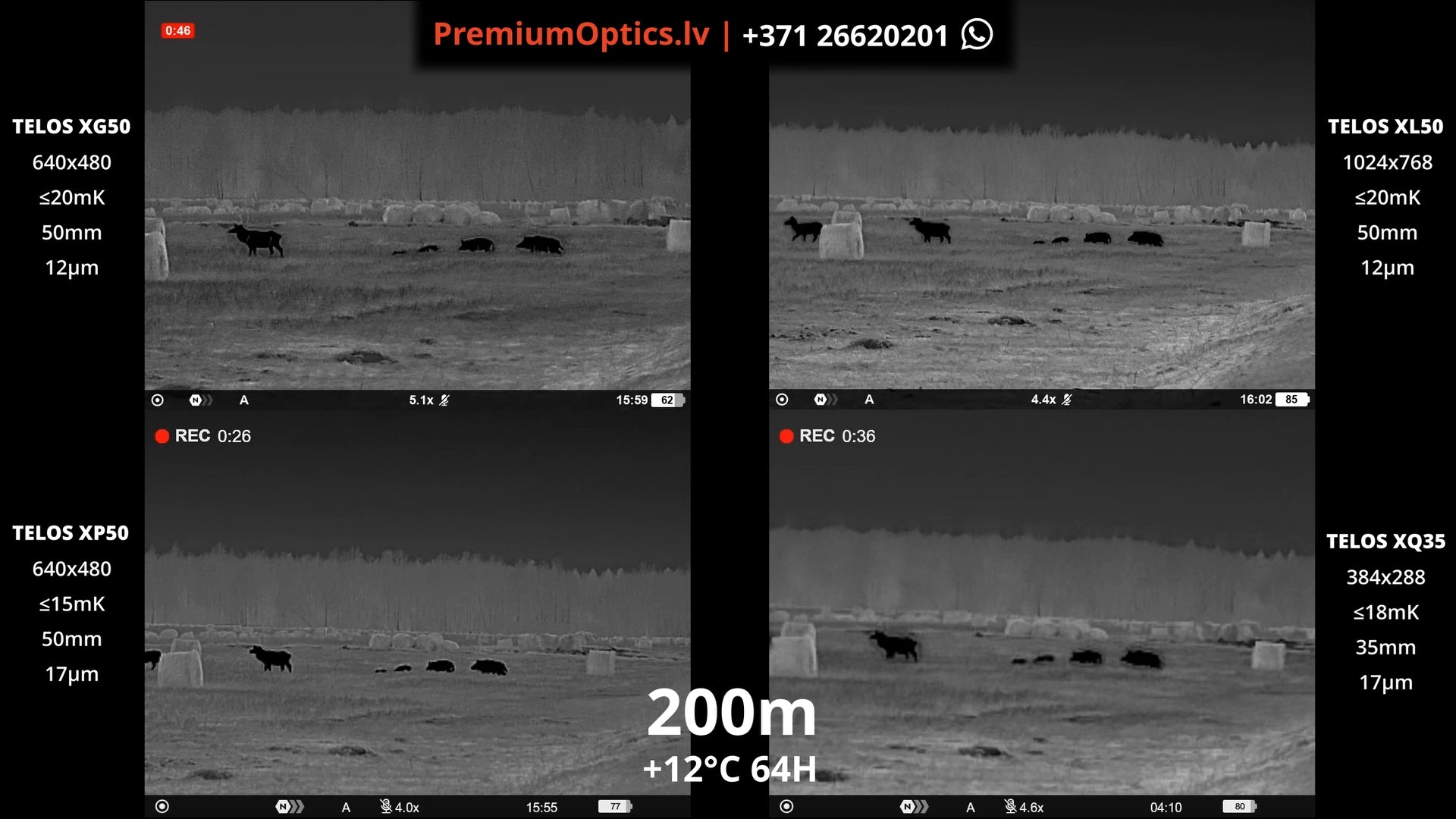 Pulsar Telos termokameras tests - attēla kvalitāte 200m distancē dienas laikā 2x palielinājums