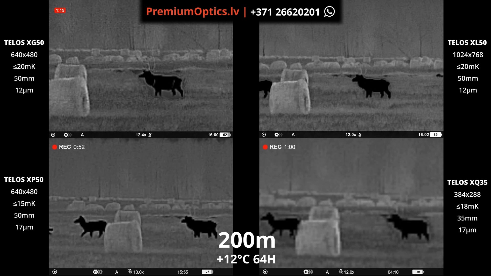 Pulsar Telos termokameras tests - attēla kvalitāte 200m distancē dienas laikā 3x palielinājums