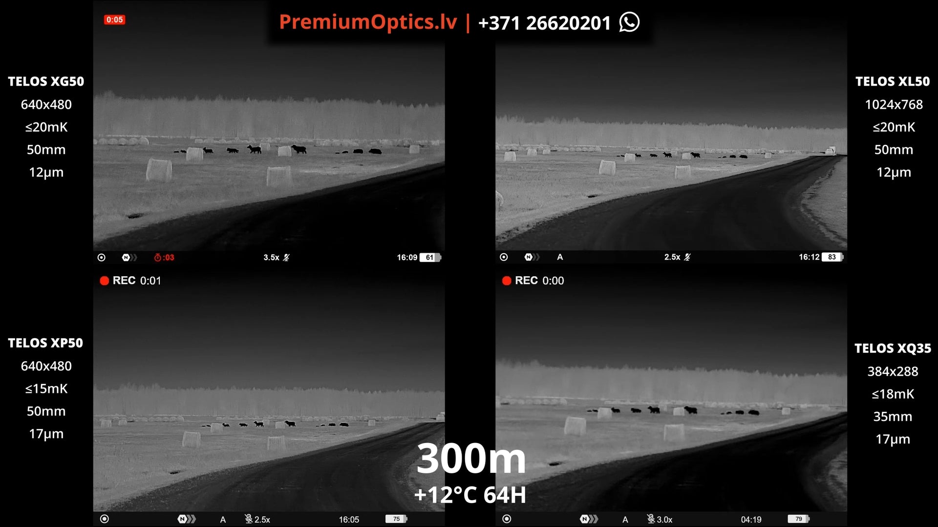 Pulsar Telos termokameras tests - attēla kvalitāte 300m distancē dienas laikā 1x palielinājums
