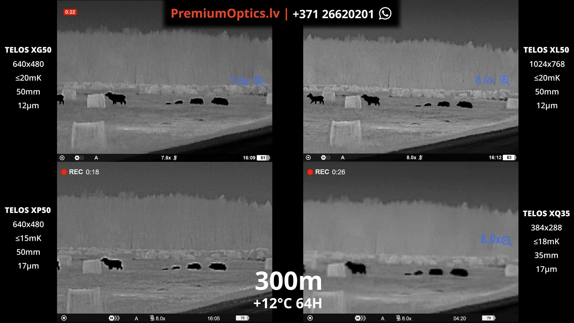 Pulsar Telos termokameras tests - attēla kvalitāte 300m distancē dienas laikā 3x palielinājums