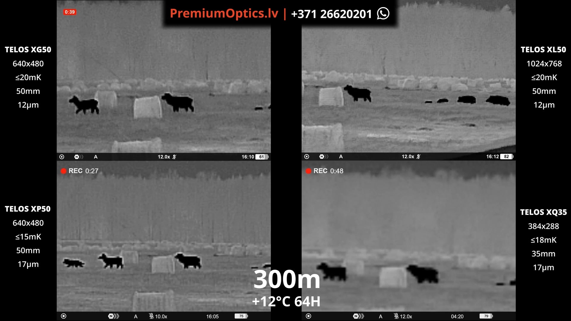Pulsar Telos termokameras tests - attēla kvalitāte 300m distancē dienas laikā 4x palielinājums