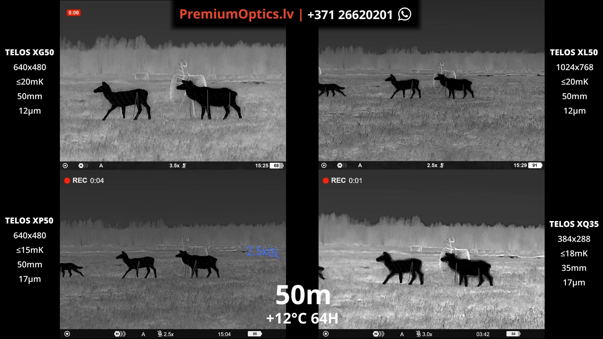 Pulsar Telos termokameras tests - attēla kvalitāte 50m distancē dienas laikā 1x palielinājums