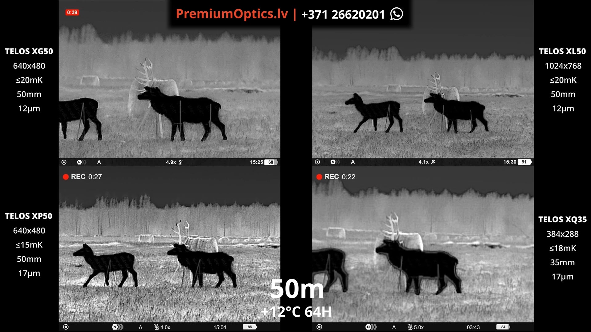 Pulsar Telos termokameras tests - attēla kvalitāte 50m distancē dienas laikā 2x palielinājums
