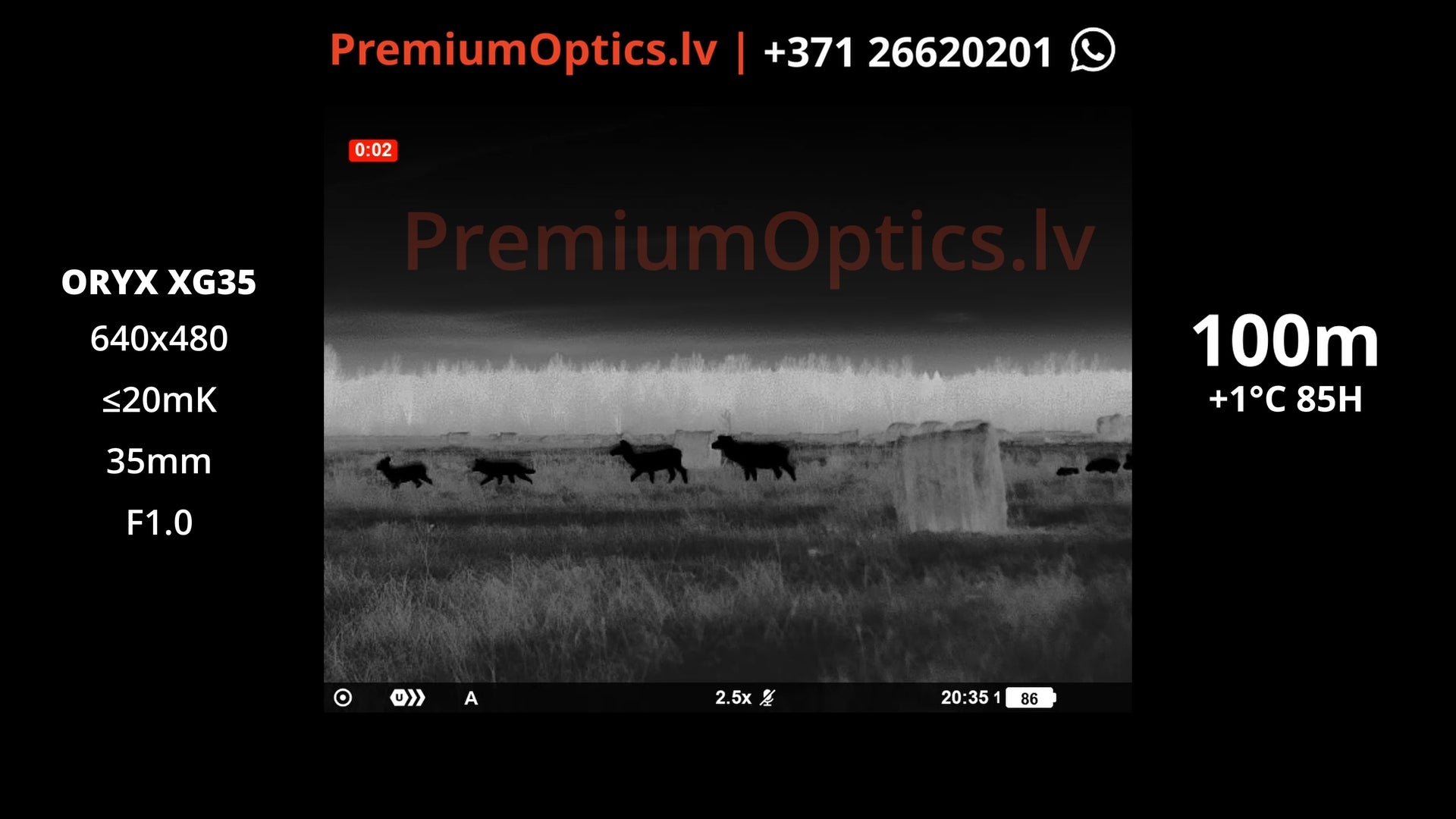 Vai ar Pulsar Oryx XG35 termokameru var redzēt brieža ragus miglā, lietū un sausos apstākļos 100m
