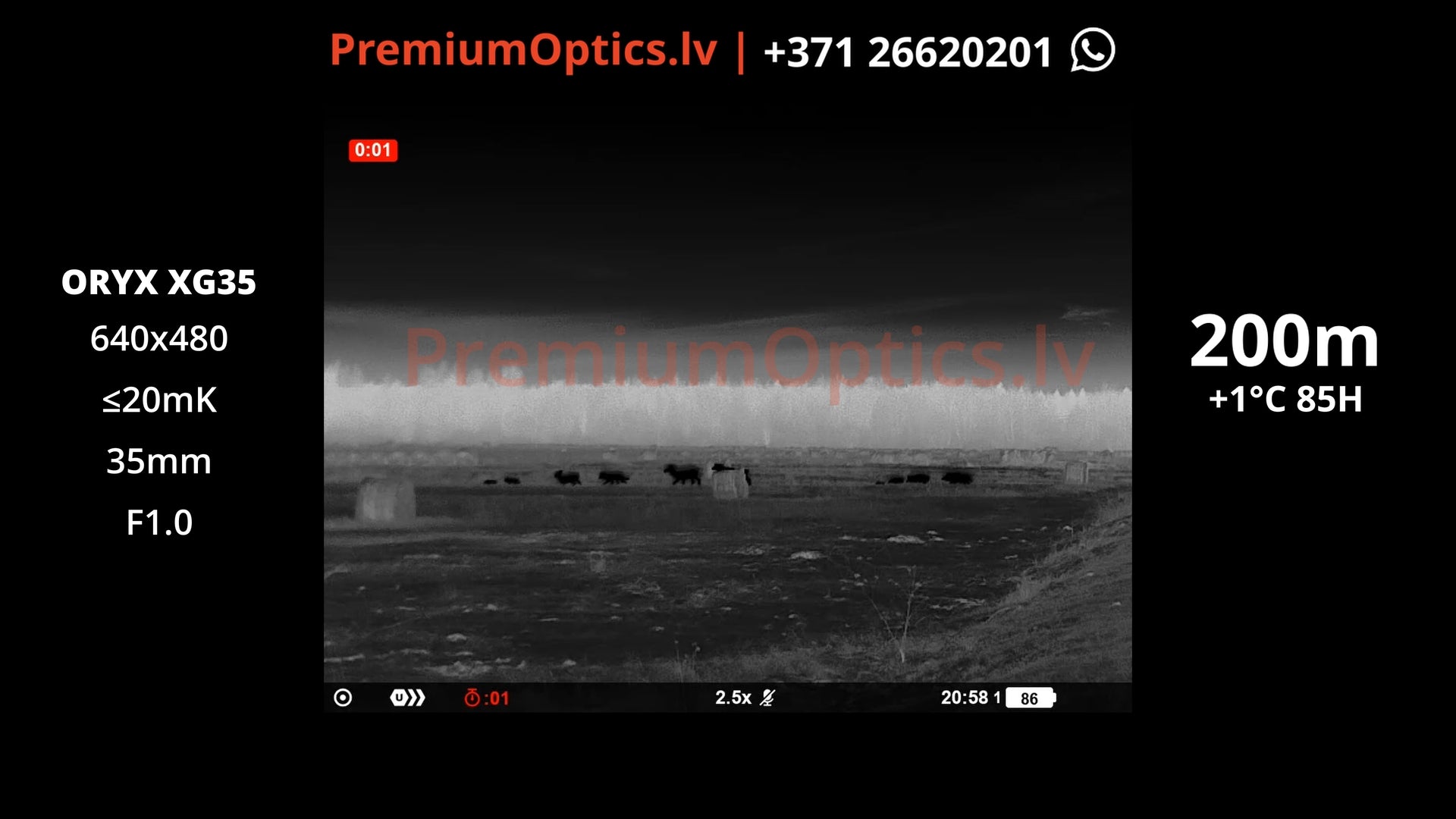 Vai ar Pulsar Oryx XG35 termokameru var redzēt brieža ragus miglā, lietū un sausos apstākļos 200m