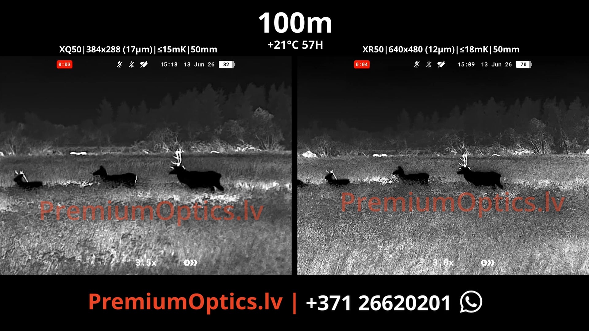 Pulsar Trail 3 termo tēmēkļa tests - attēla kvalitāte 100m distancē dienas laikā 1x palielinājums