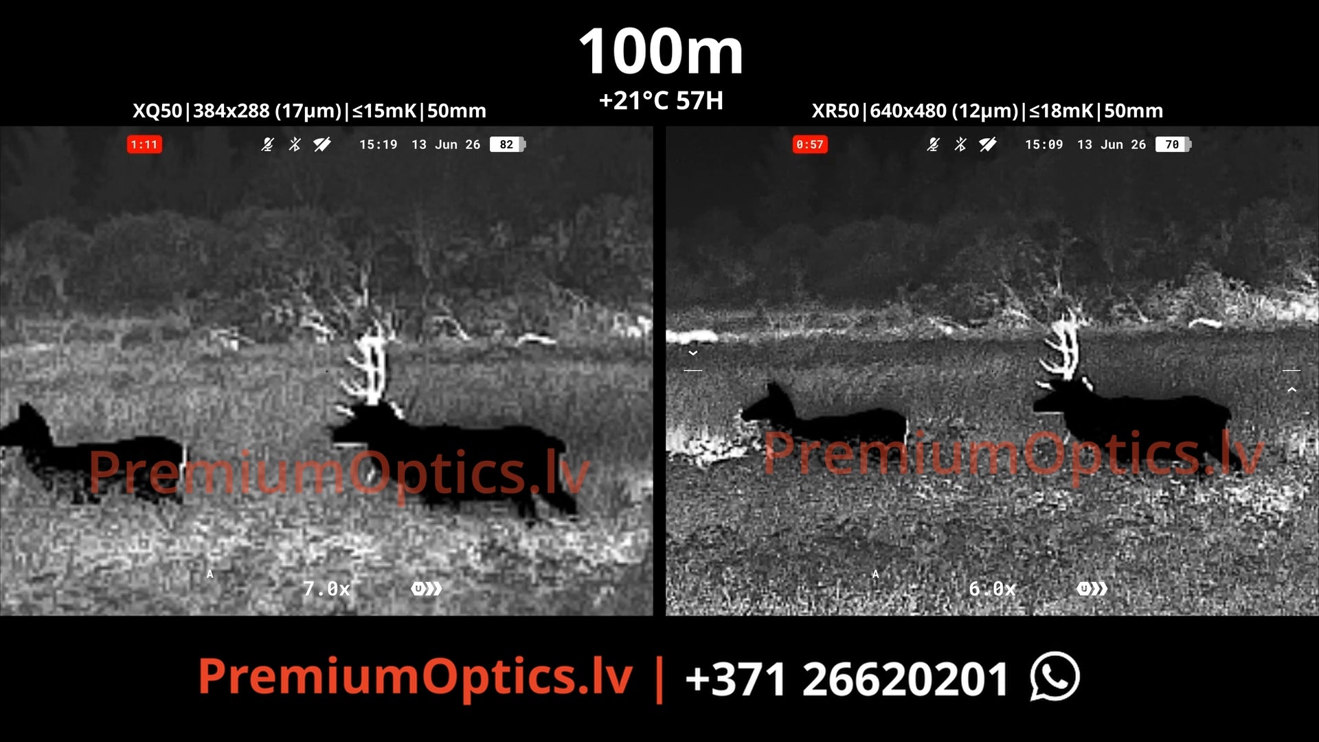 Pulsar Trail 3 termo tēmēkļa tests - attēla kvalitāte 100m distancē dienas laikā 1x palielinājums