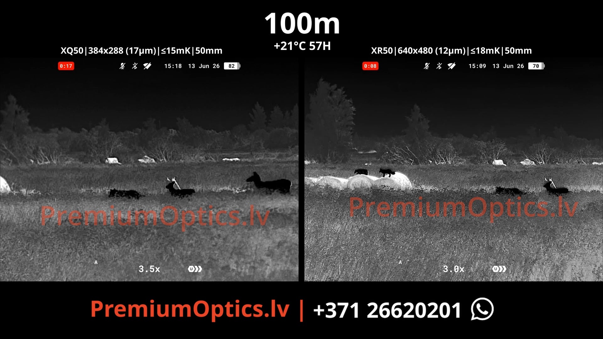 Pulsar Trail 3 termo tēmēkļa tests - attēla kvalitāte 100m distancē dienas laikā buka ragi 1x palielinājums