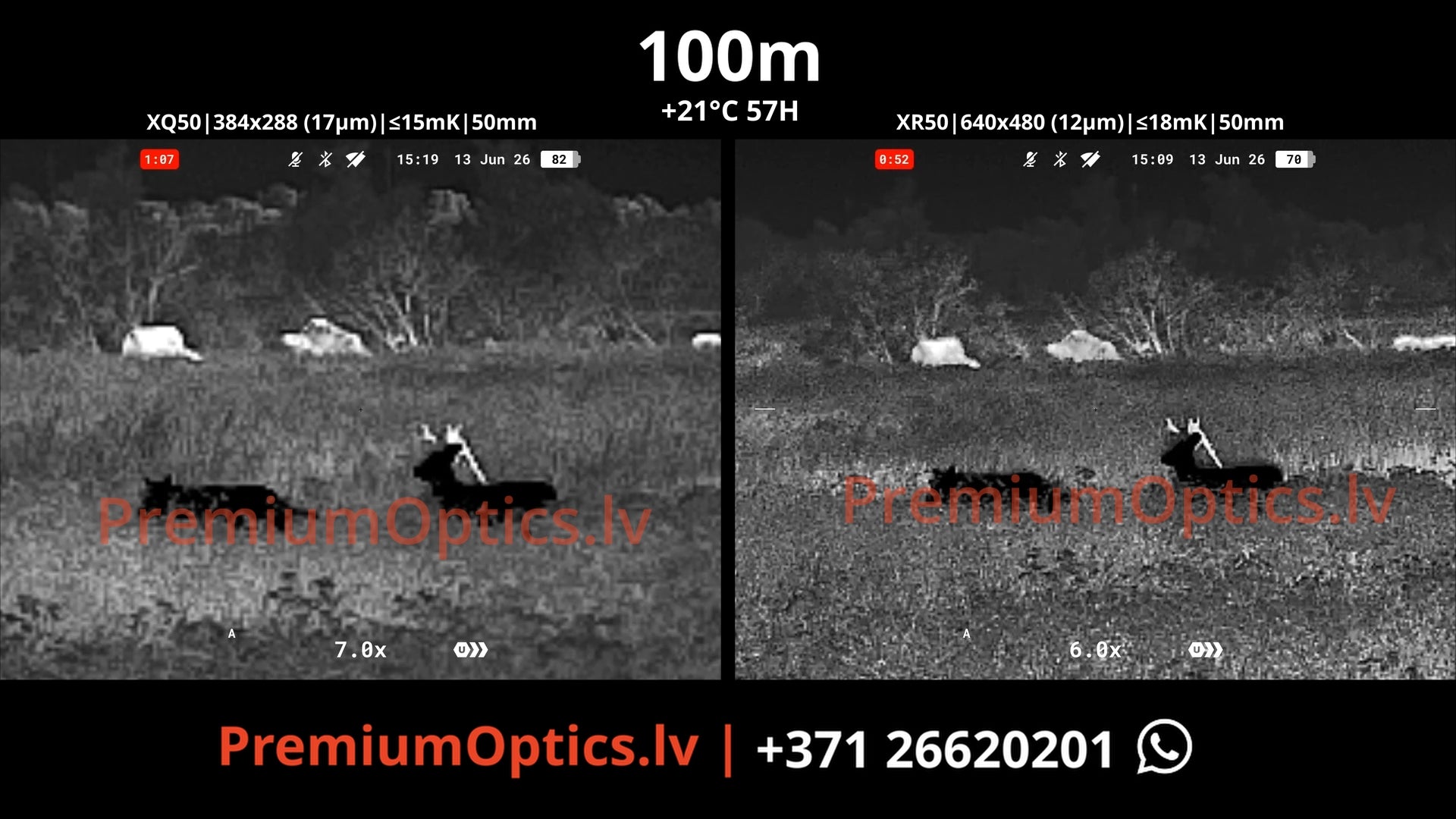 Pulsar Trail 3 termo tēmēkļa tests - attēla kvalitāte 100m distancē dienas laikā buka ragi 2x palielinājums
