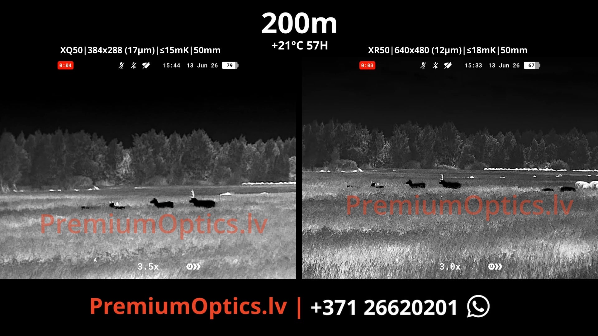 Pulsar Trail 3 termo tēmēkļa tests - attēla kvalitāte 200m distancē dienas laikā 1x palielinājums