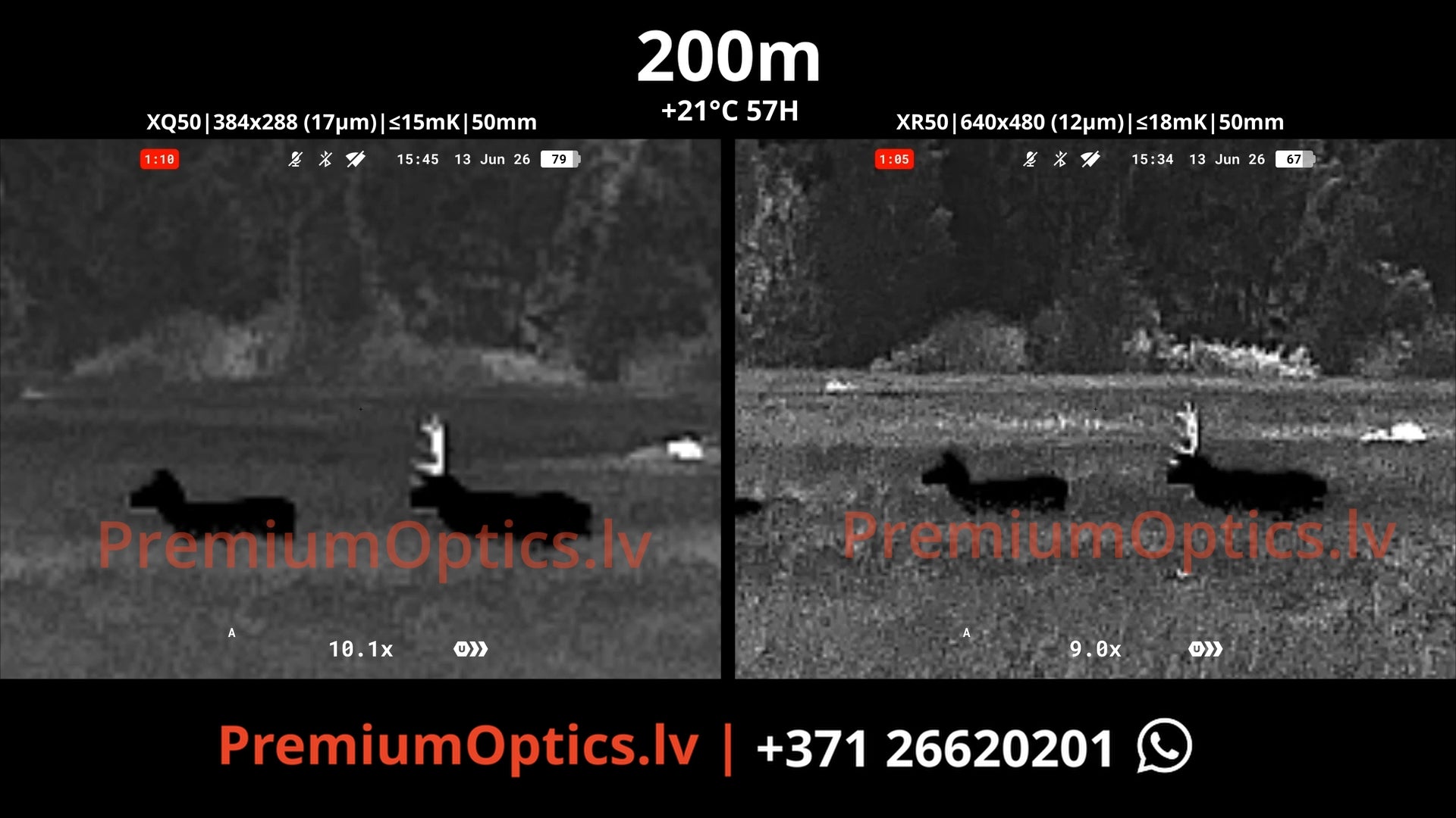 Pulsar Trail 3 termo tēmēkļa tests - attēla kvalitāte 200m distancē dienas laikā 2x palielinājums