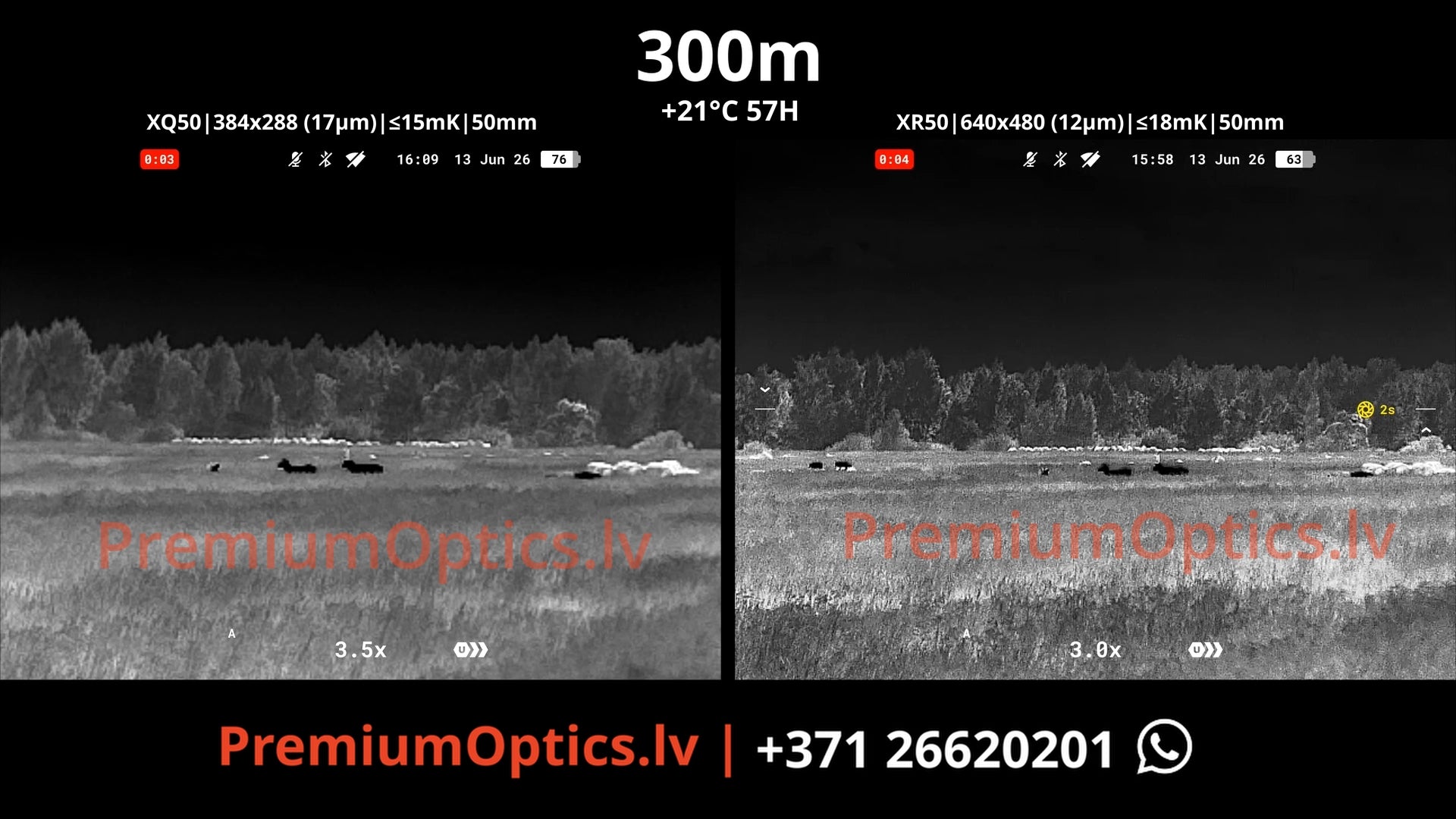 Pulsar Trail 3 termo tēmēkļa tests - attēla kvalitāte 300m distancē dienas laikā 1x palielinājums