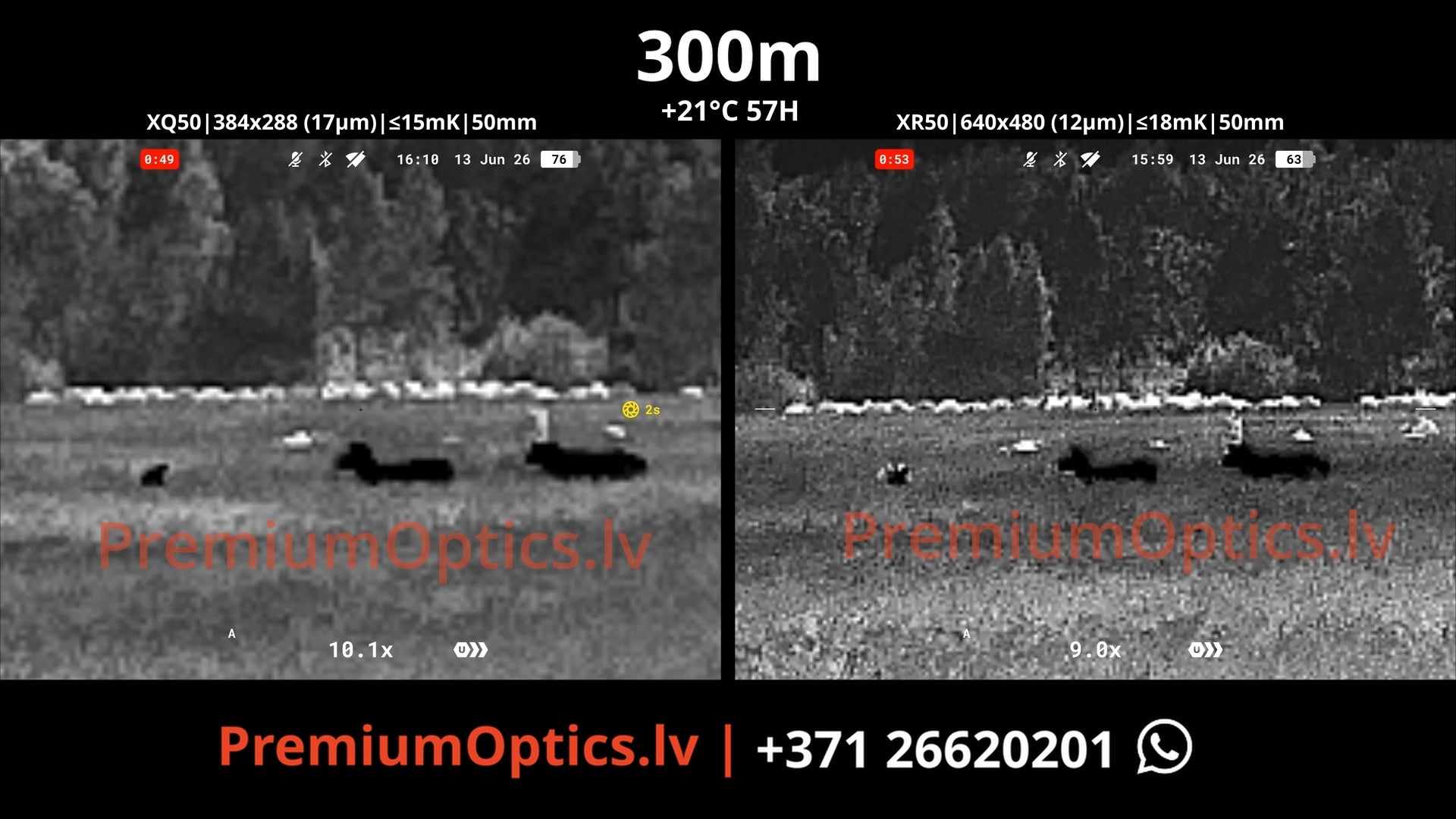 Pulsar Trail 3 termo tēmēkļa tests - attēla kvalitāte 300m distancē dienas laikā 2x palielinājums