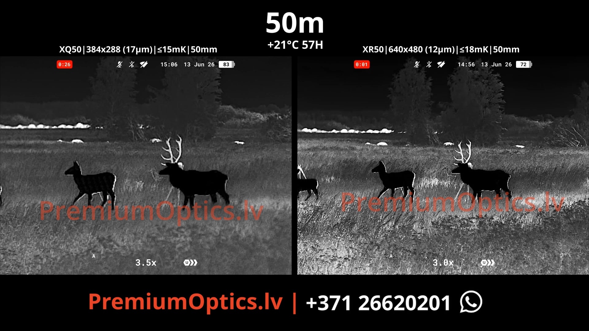 Pulsar Trail 3 termo tēmēkļa tests - attēla kvalitāte 50m distancē dienas laikā 1x palielinājums