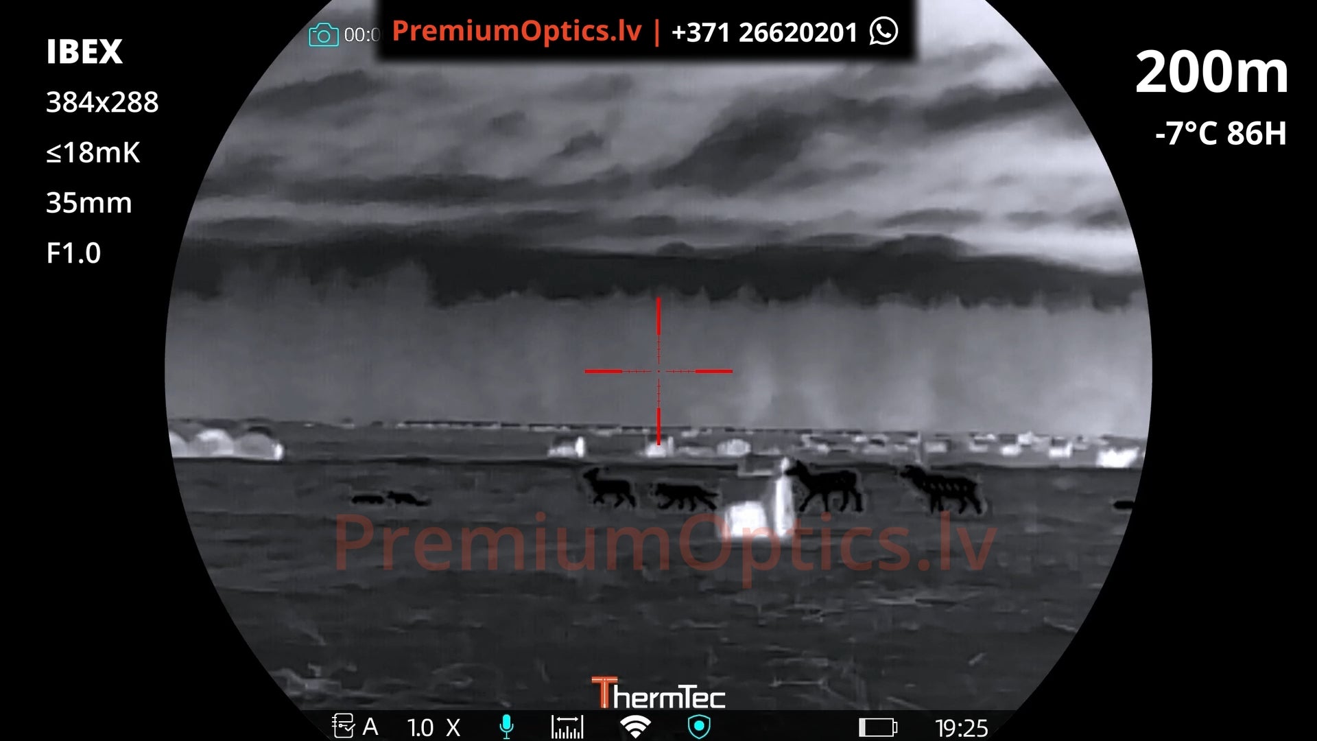 ThermTec Ibex termotēmēkļa tests 200 metros – attēla kvalitāte medību situācijā (1x palielinājums)