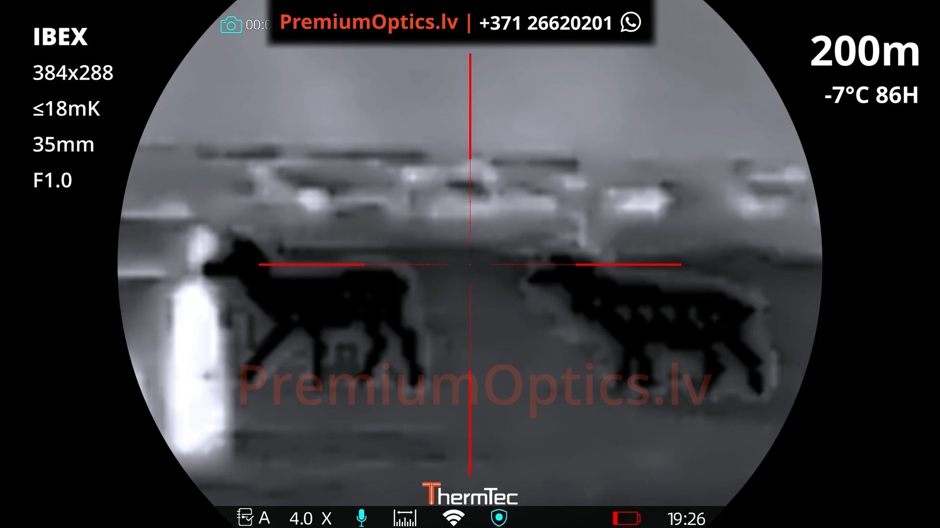 ThermTec Ibex termotēmēkļa tests 200 metros – attēla kvalitāte medību situācijā (4x palielinājums)