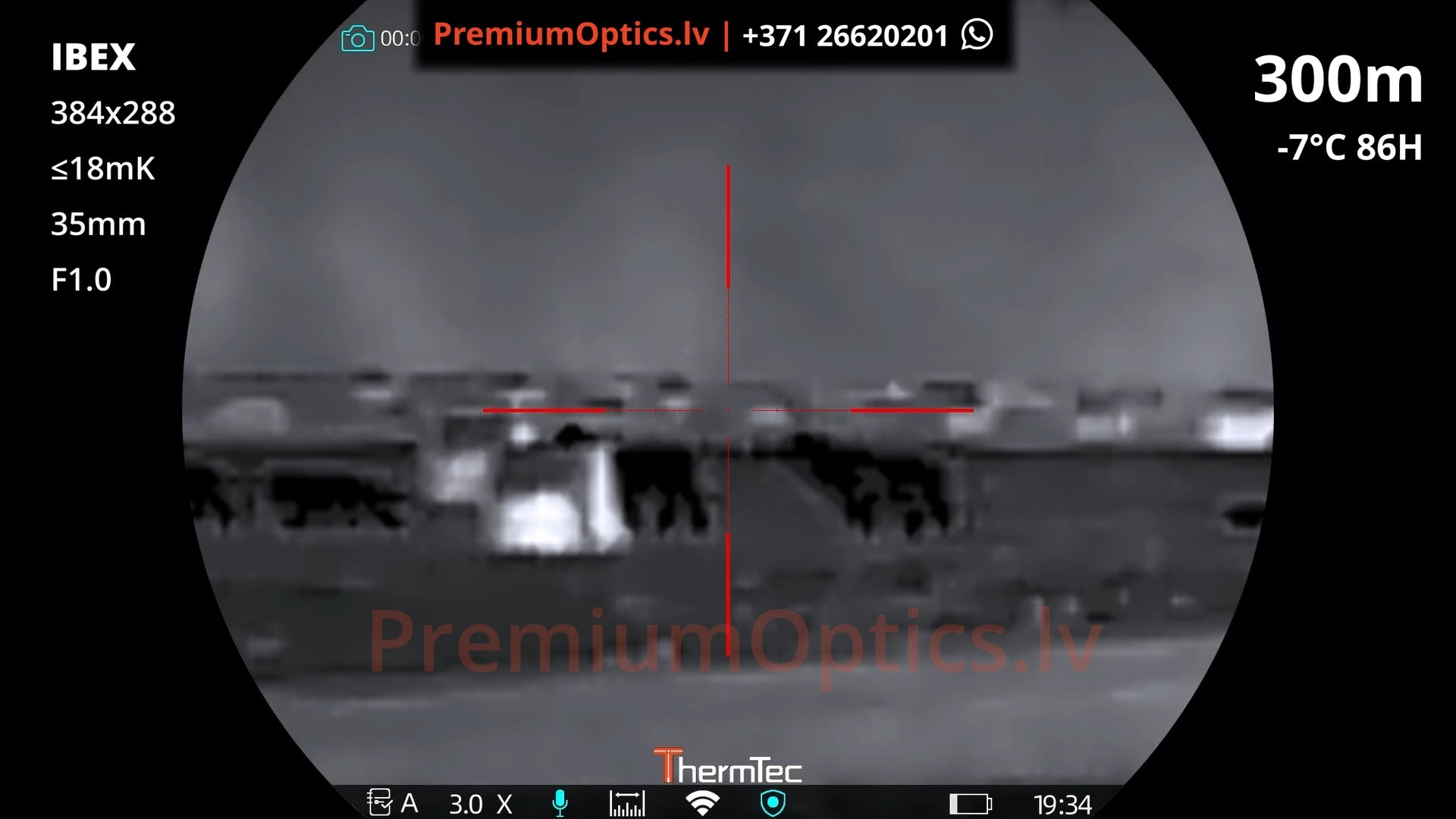 ThermTec Ibex termotēmēkļa tests 300 metros – attēla kvalitāte medību situācijā (3x palielinājums)