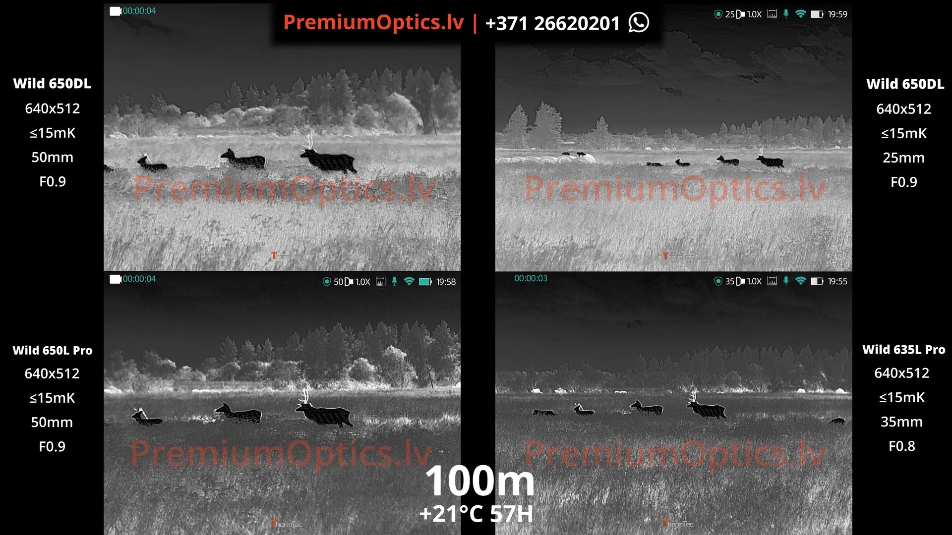 ThermTec Wild Pro termokameras 635l vs 650l vs 650dl tests Latvijas dabā 100 metros 1x palielinājums
