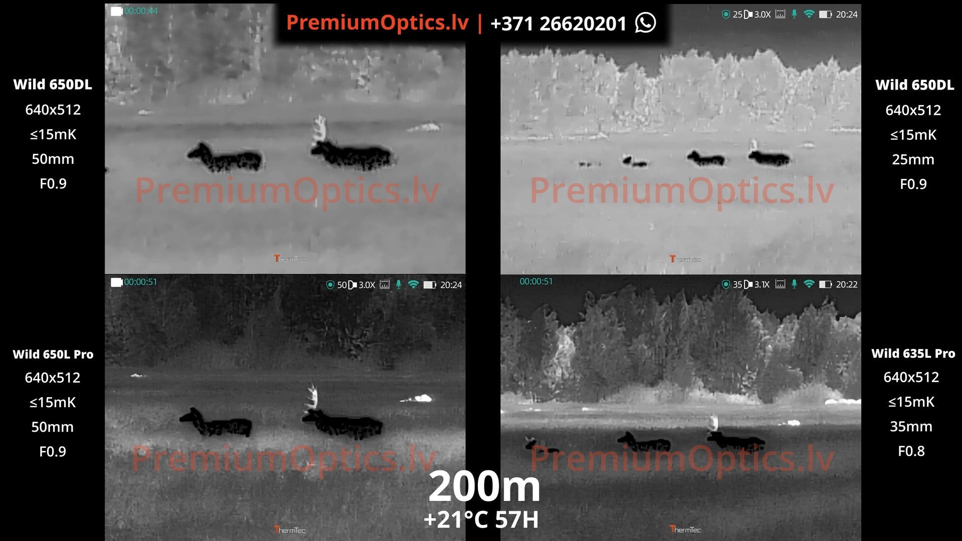 ThermTec Wild Pro termokameras 635l vs 650l vs 650dl tests Latvijas dabā 200 metros 2x palielinājums