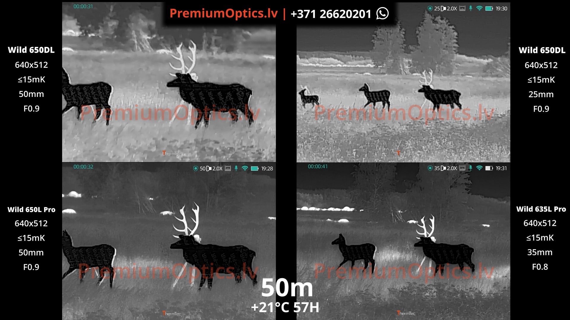 ThermTec Wild Pro termokameras 635l vs 650l vs 650dl tests Latvijas dabā 50 metros 2x palielinājums